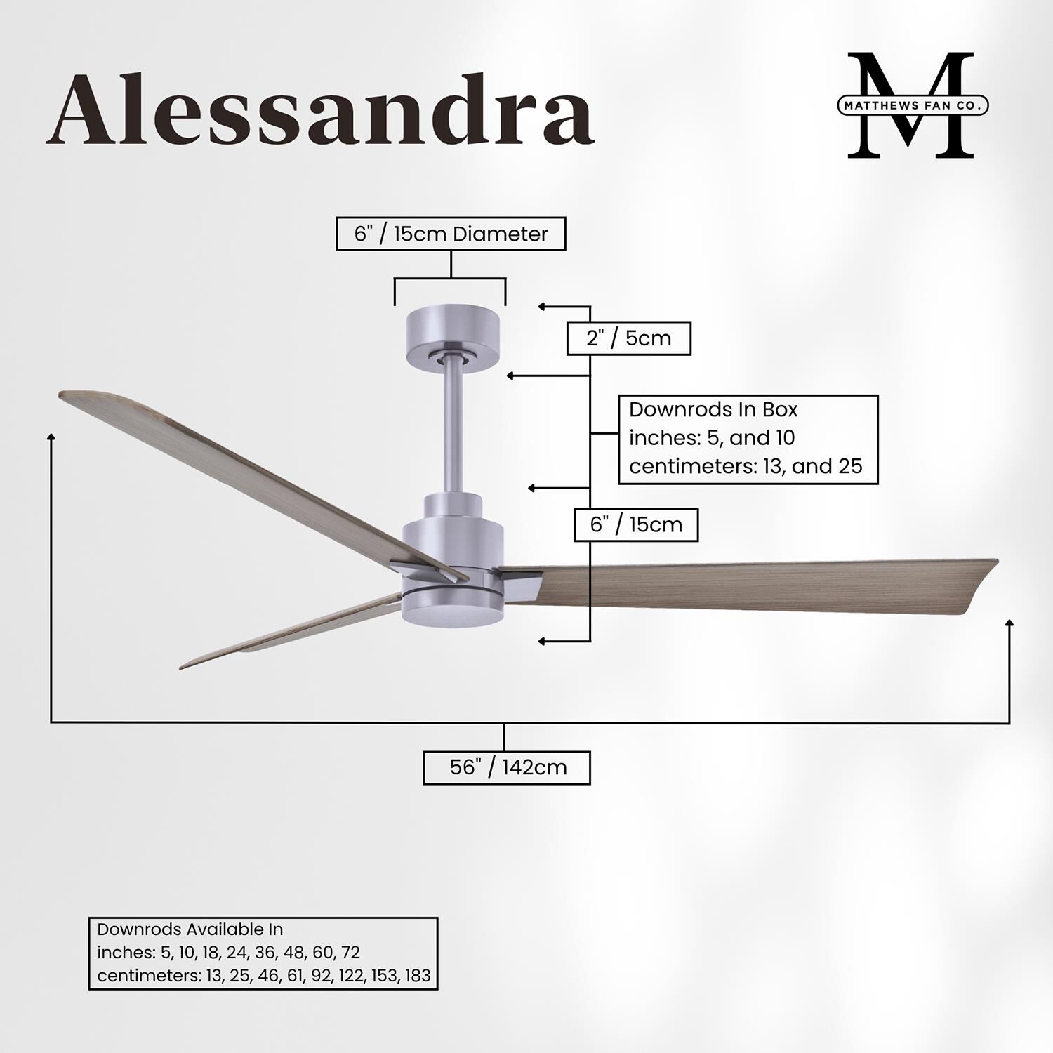 Alessandra 56 Inch Ceiling Fan by Matthews Fan Company