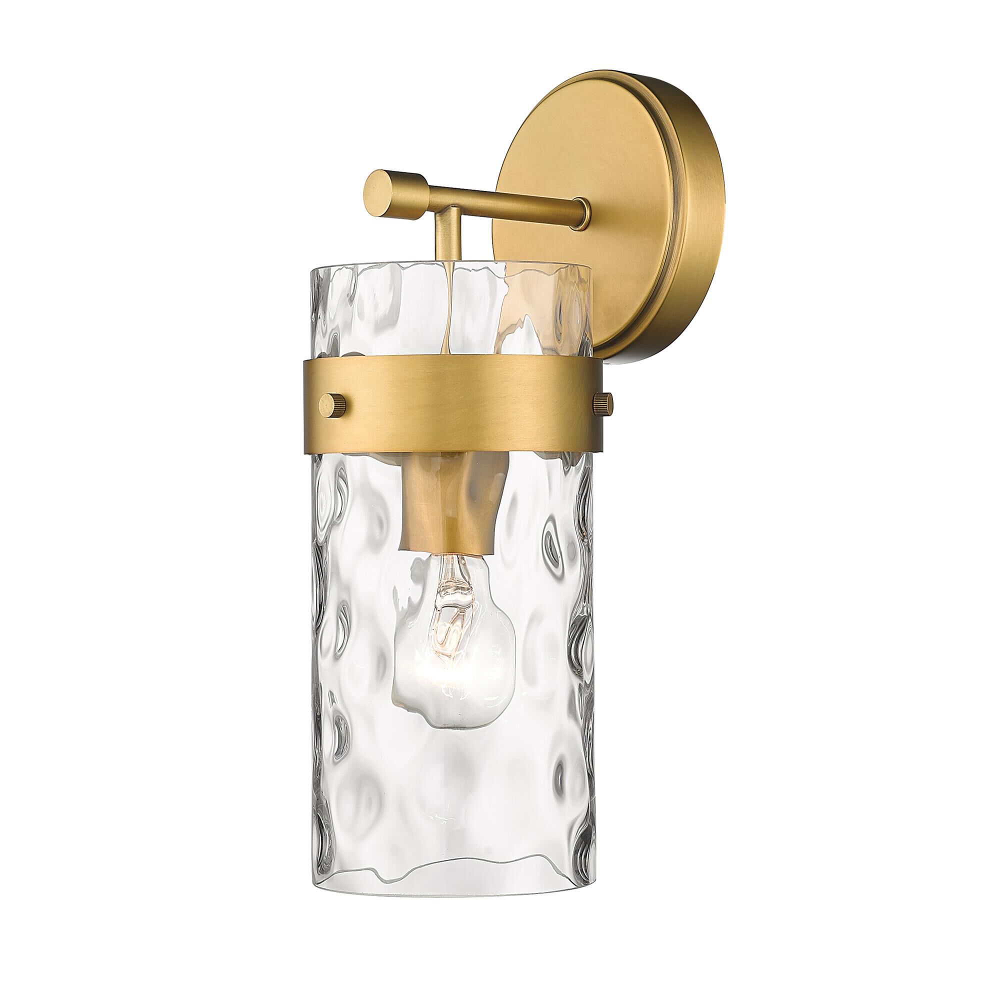 Shown in Rubbed Brass finish and Glass shade