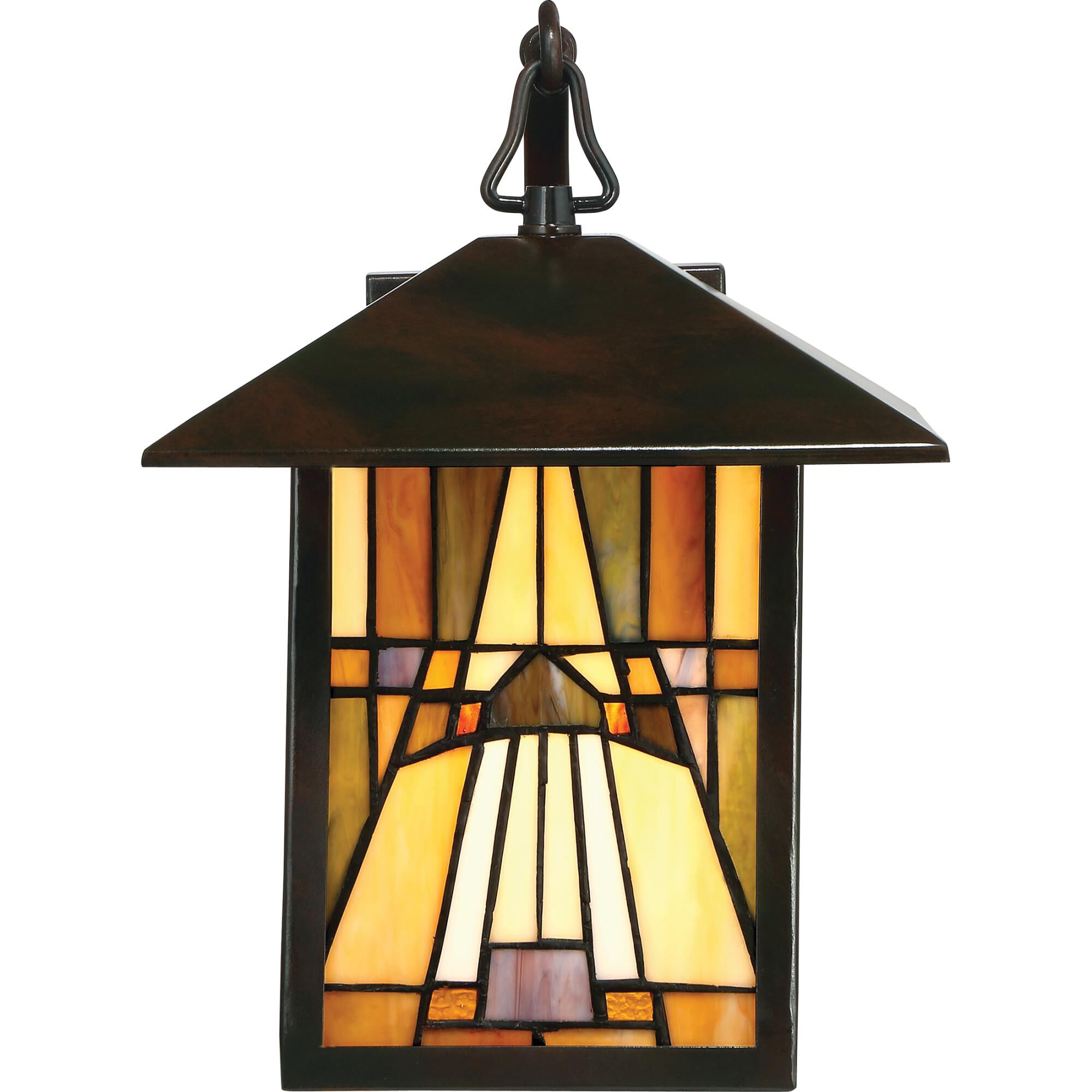 Shown in Valiant Bronze finish and Tiffany glass