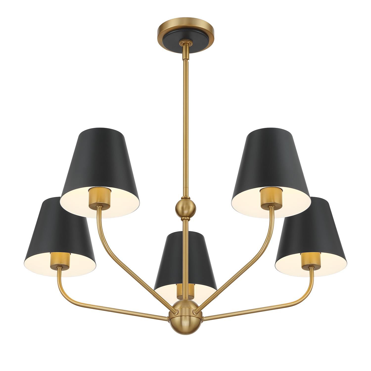 Shown in Vibrant Gold and Matte Black finish and Steel shade