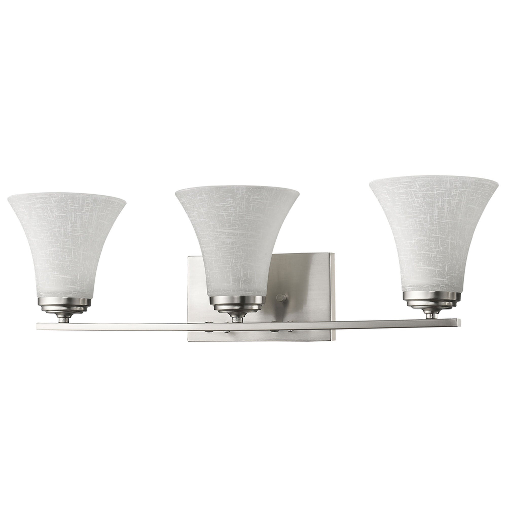 Shown in Satin Nickel finish and White glass and Silver Frosted White Fluted Bowl Shaped Glass s shade