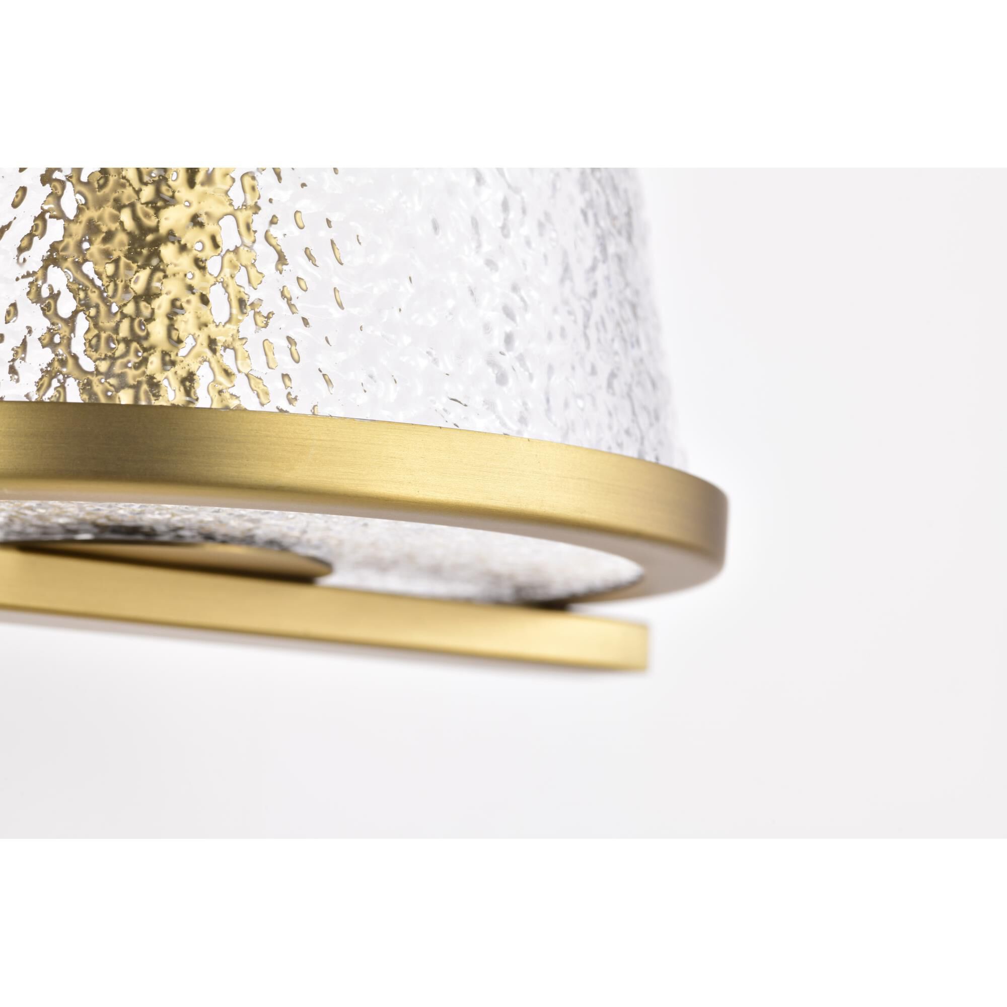 Shown in Vintage Brass finish and Hammered glass