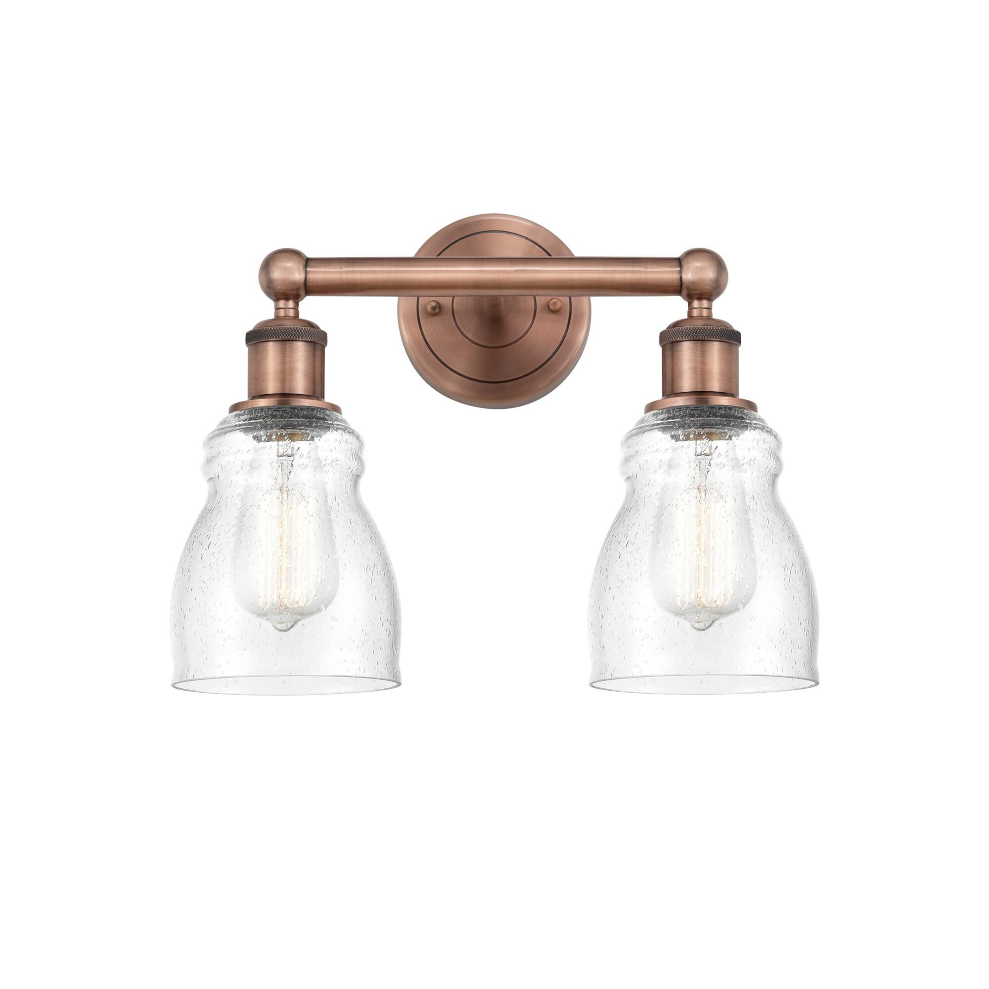 Shown in Antique Copper finish and Seedy glass