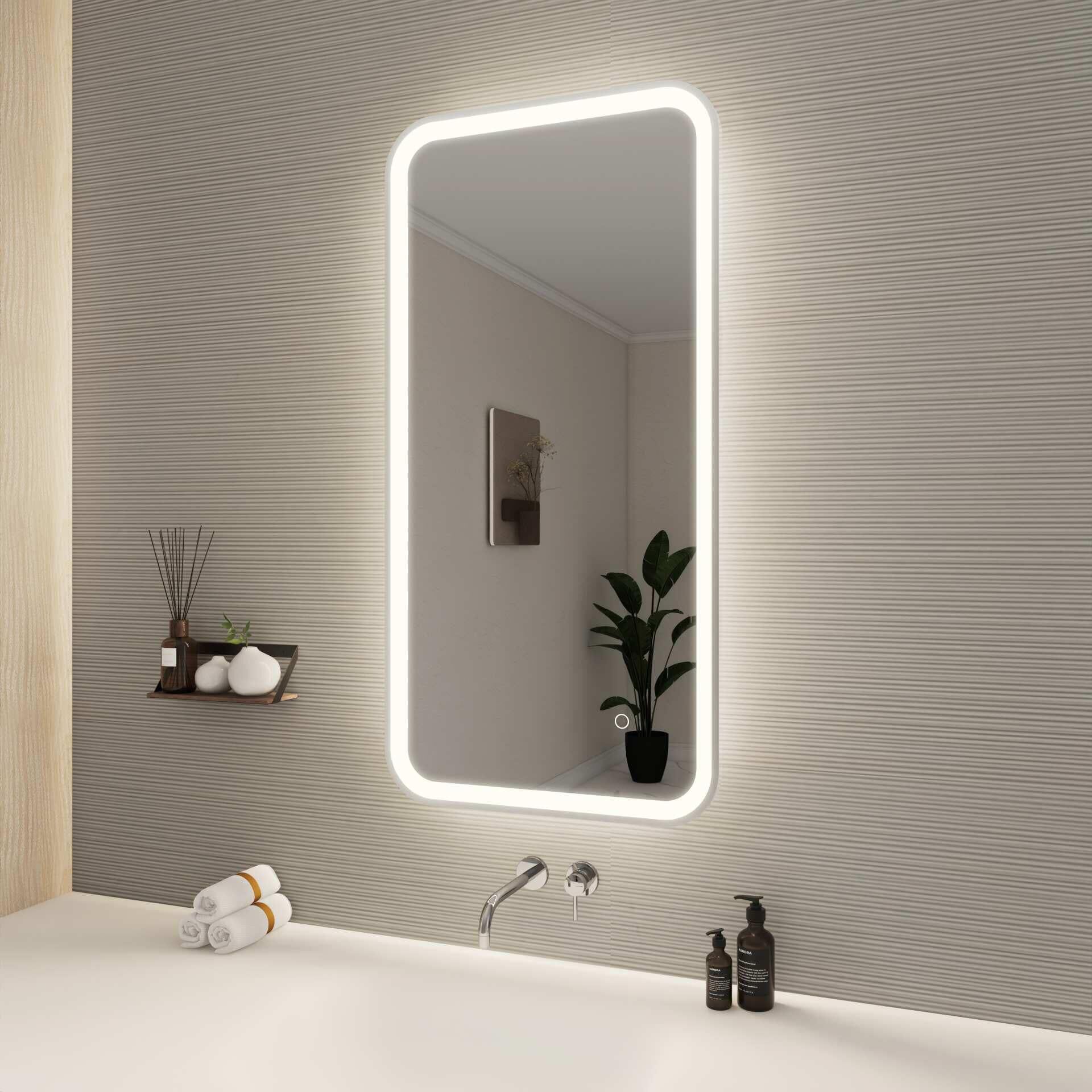 Harmoni 40 Inch Rectangular LED Lighted Mirror by Elegant Decor