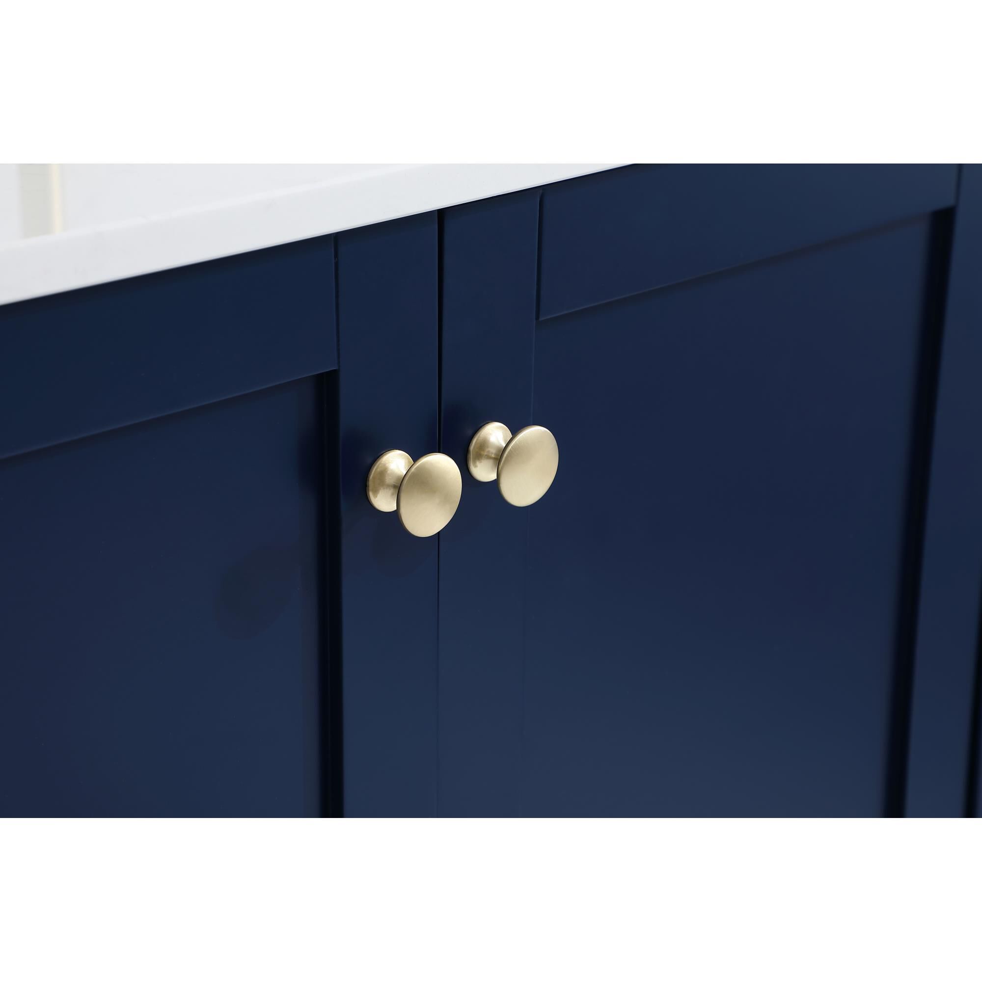 Shown in Blue And Gold With Calacatta Quartz finish