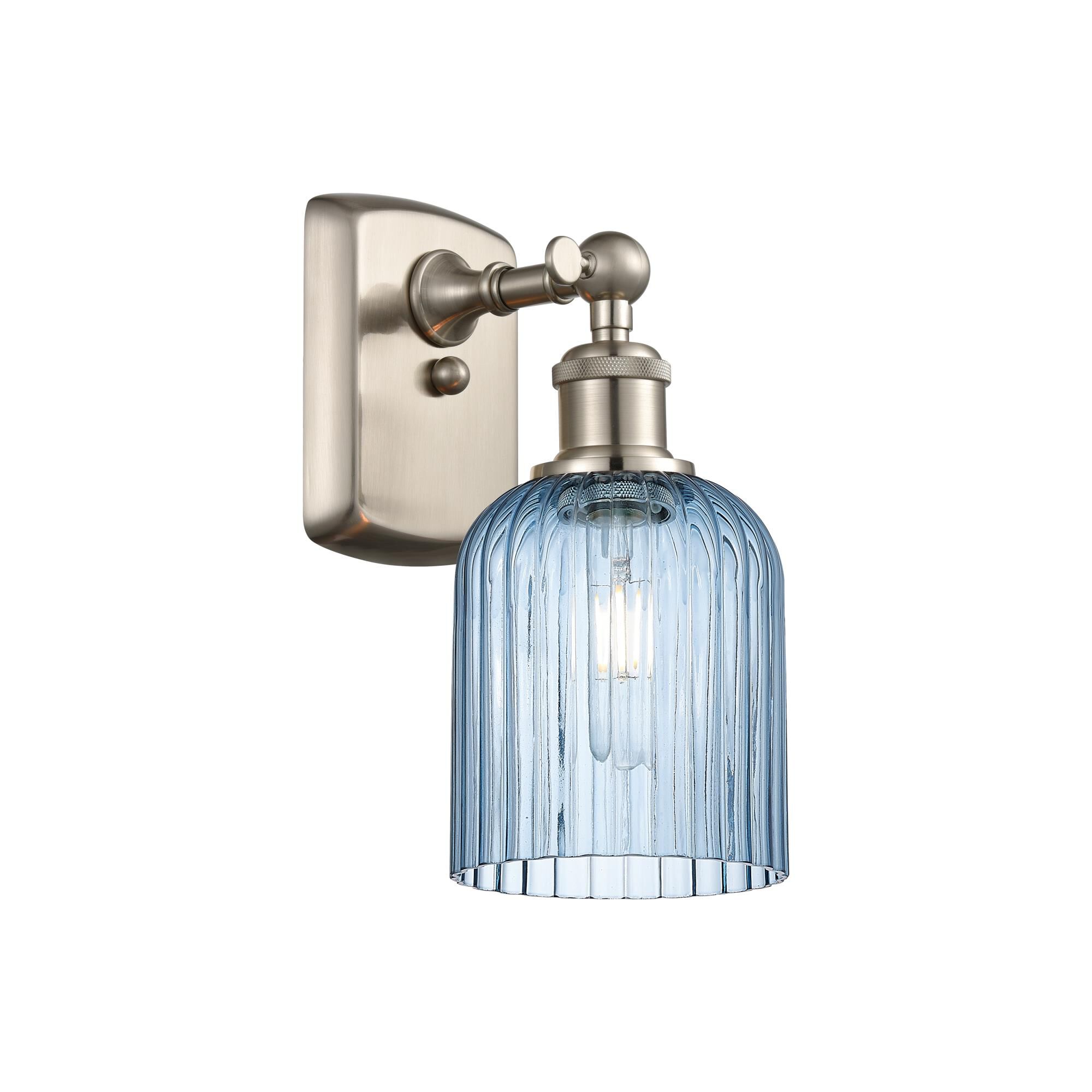 Shown in Satin Nickel finish and Princess Blue shade