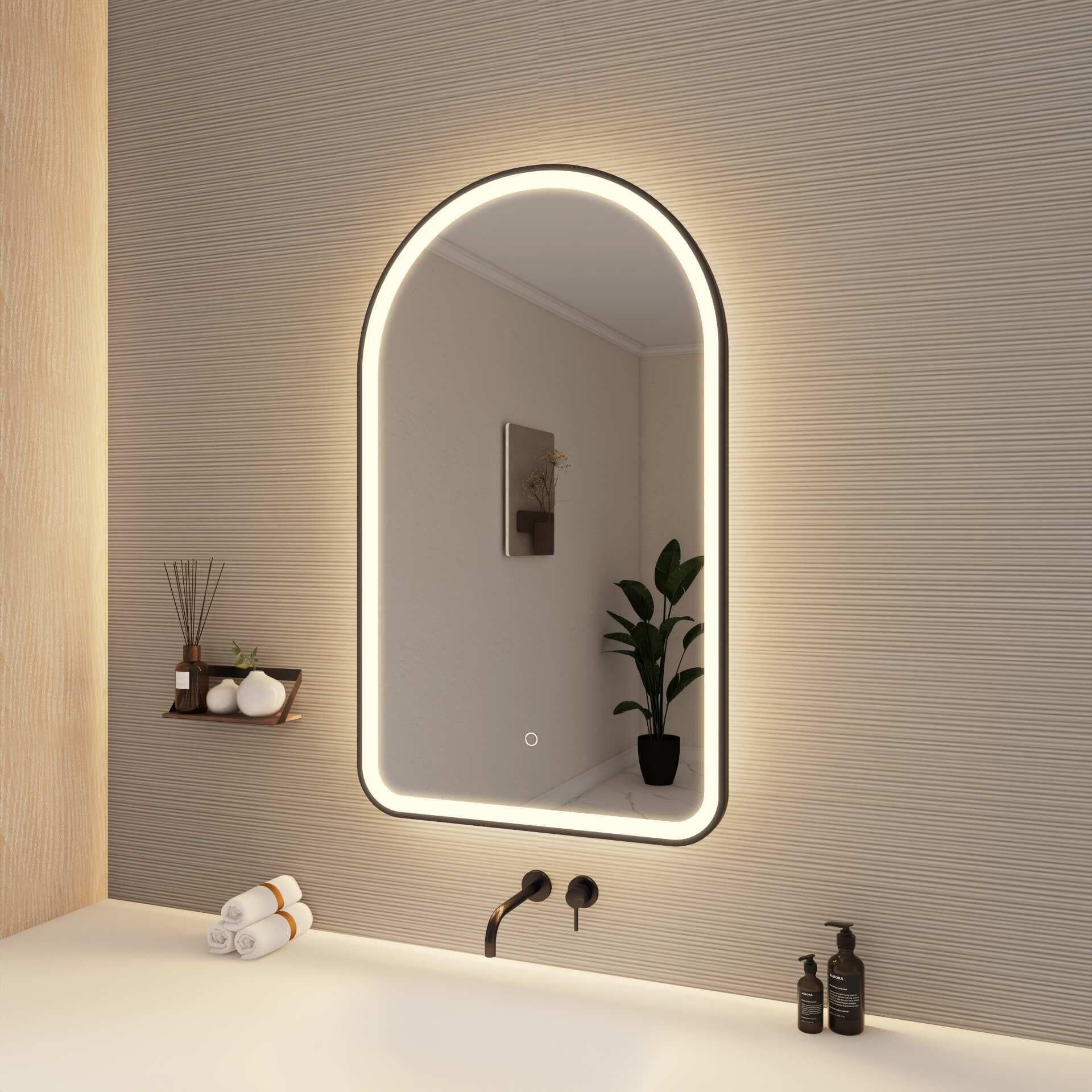 Harmoni 40 Inch Arched LED Lighted Mirror by Elegant Decor