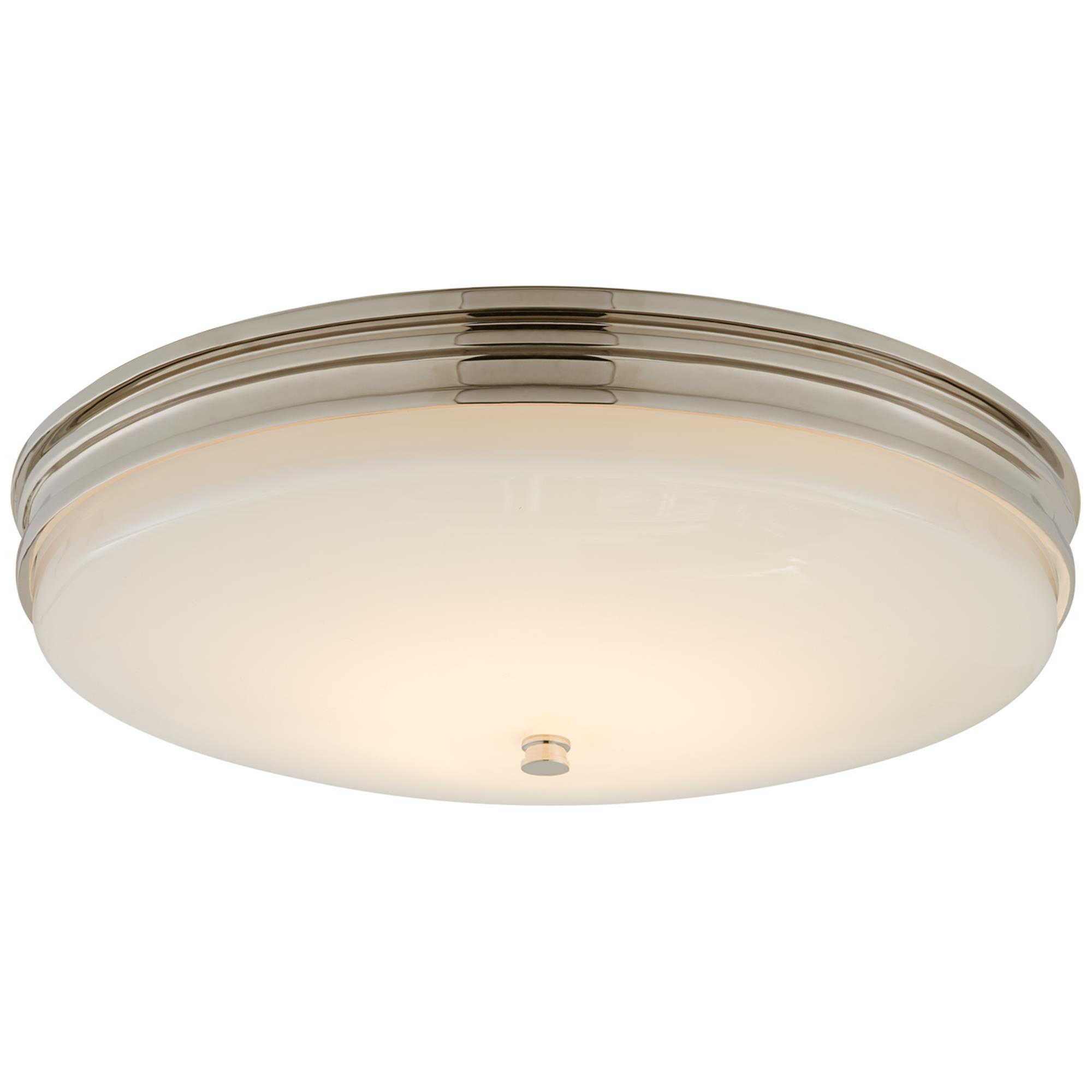 Shown in Polished Nickel finish and White glass and White Glass shade