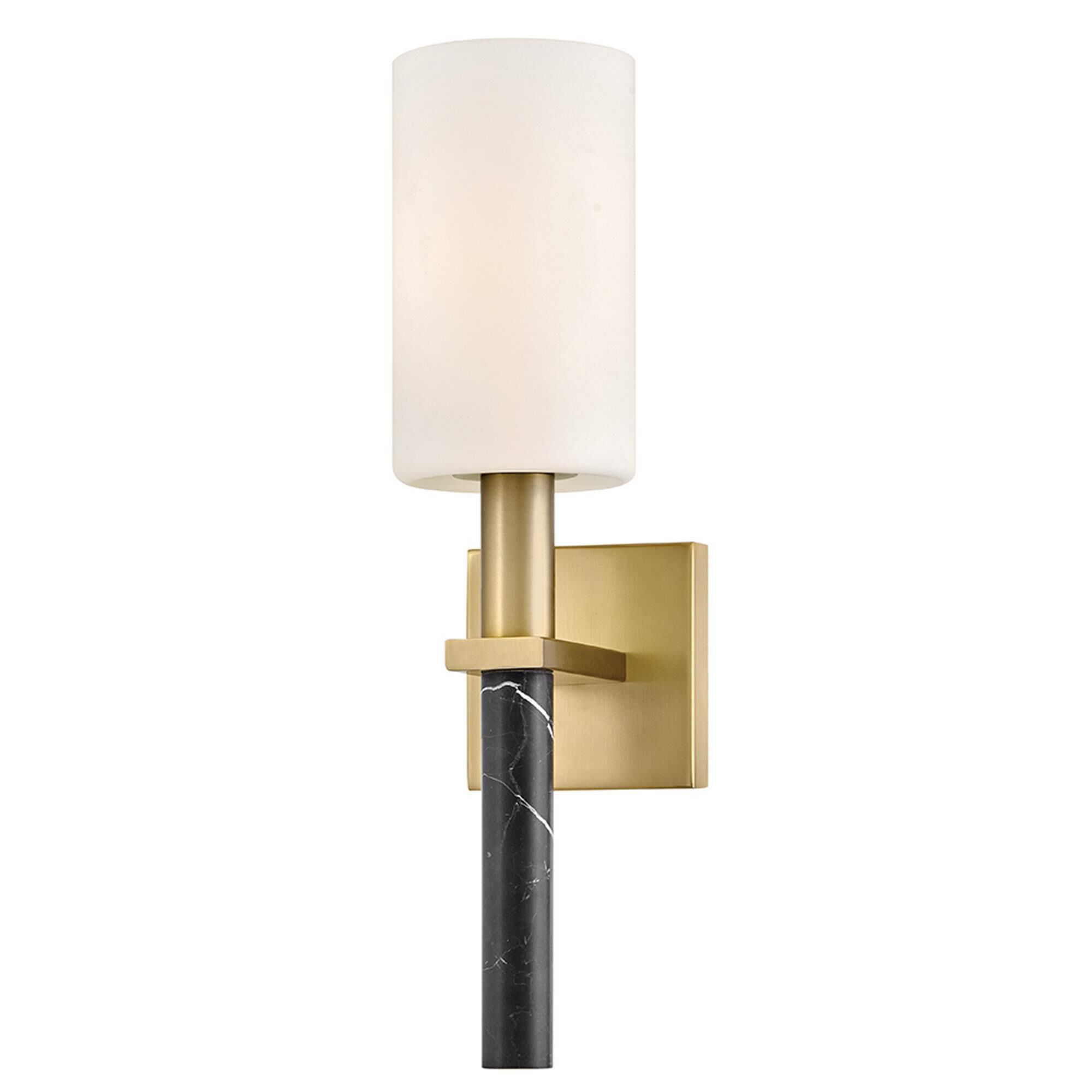 Shown in Lacquered Brass finish and Etched Opal glass