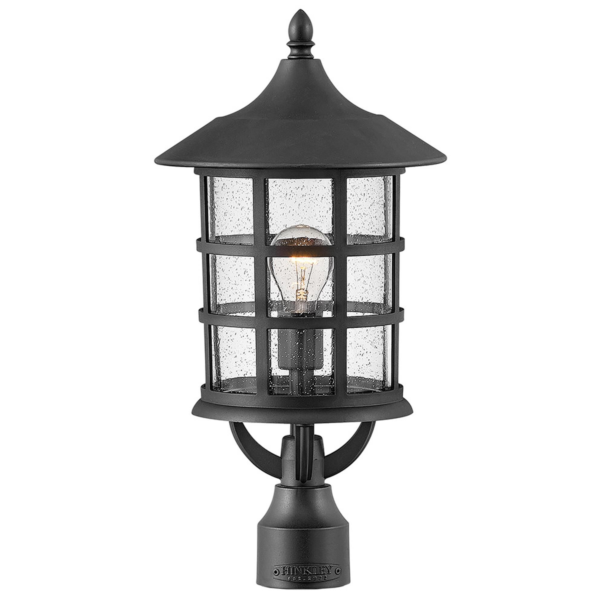 Shown in Textured Black finish and Clear Seedy glass