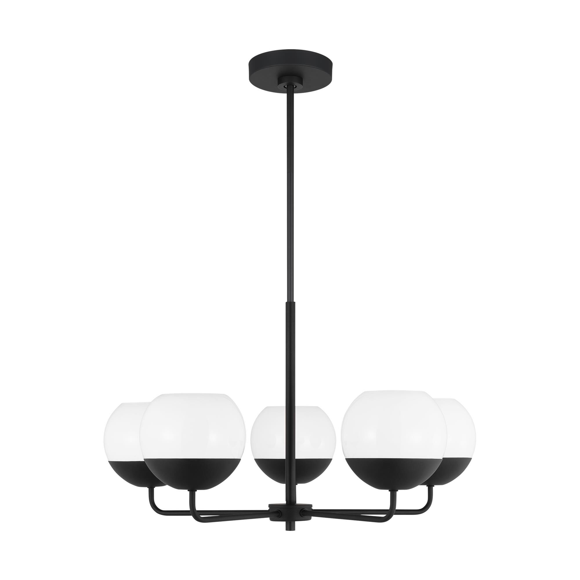 Shown in Midnight Black finish and Milk glass and Milk Glass s shade