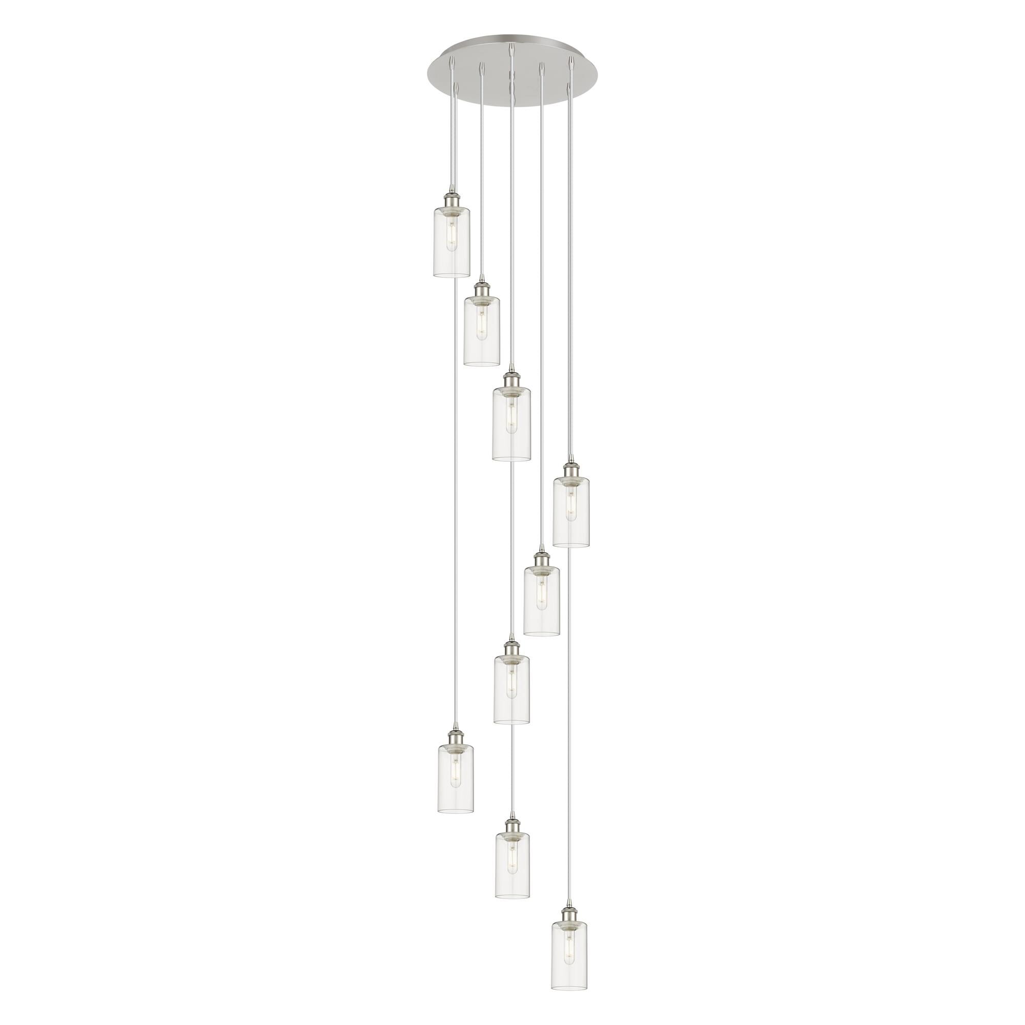 Shown in Polished Nickel finish and Clear shade
