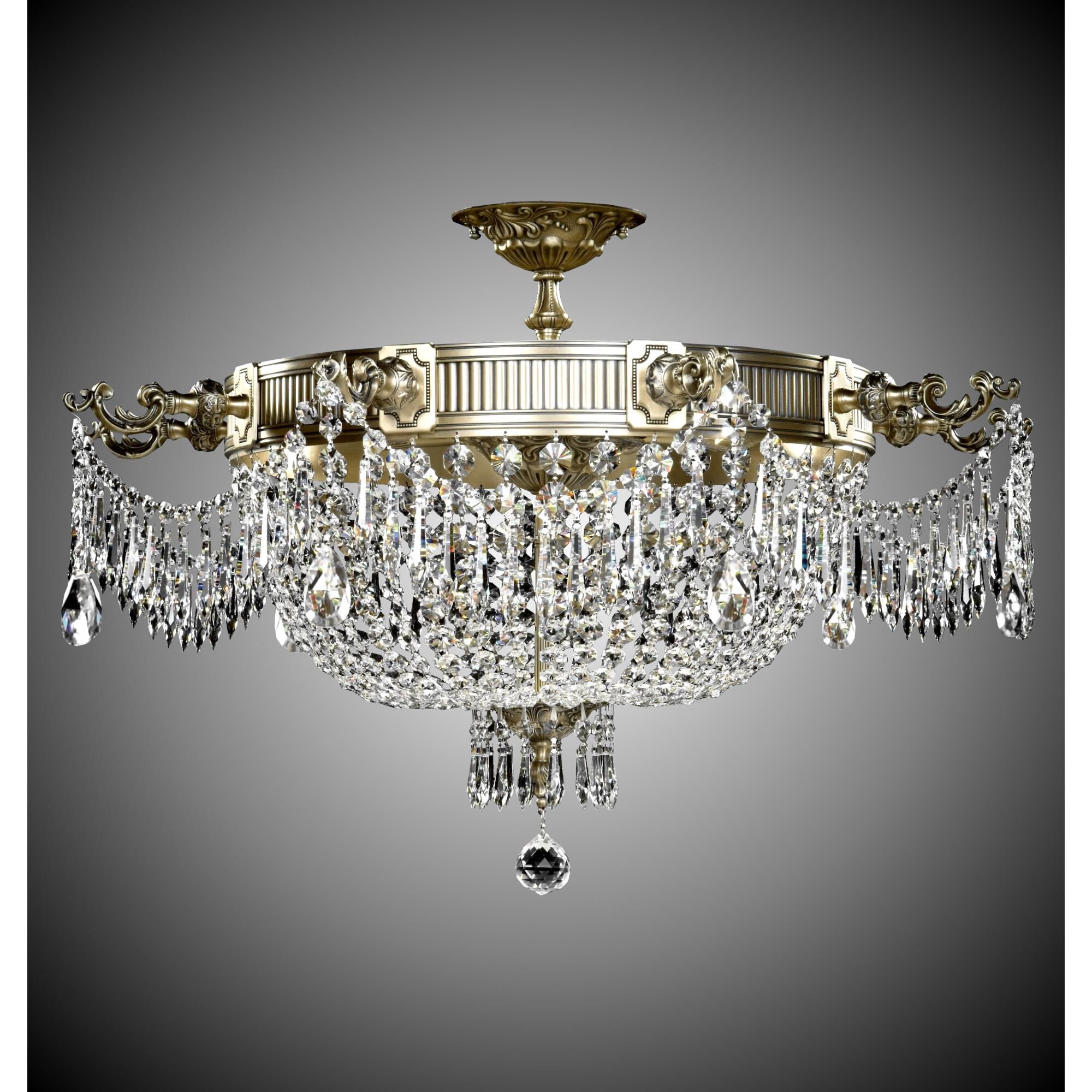 Valencia 30 Inch 9 Light Flush Mount by American Brass and Crystal