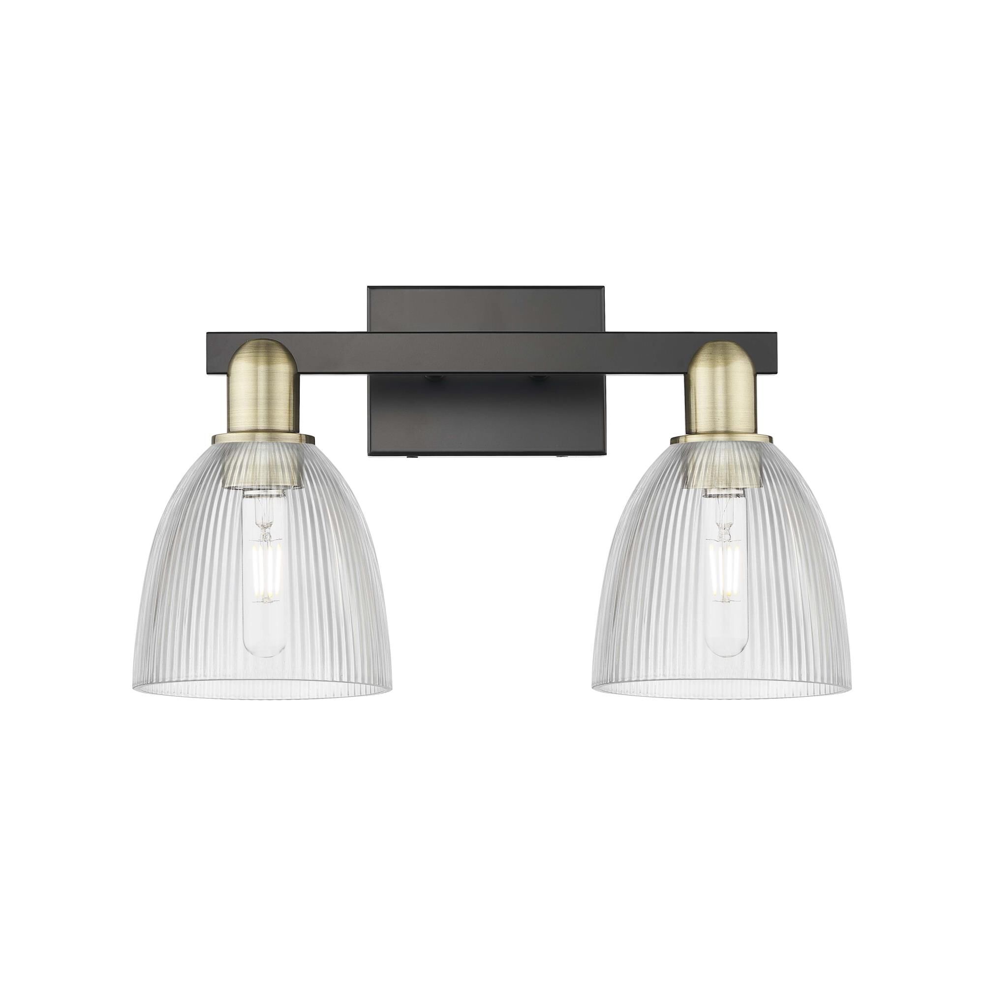 Shown in Black Antique Brass finish and Clear glass