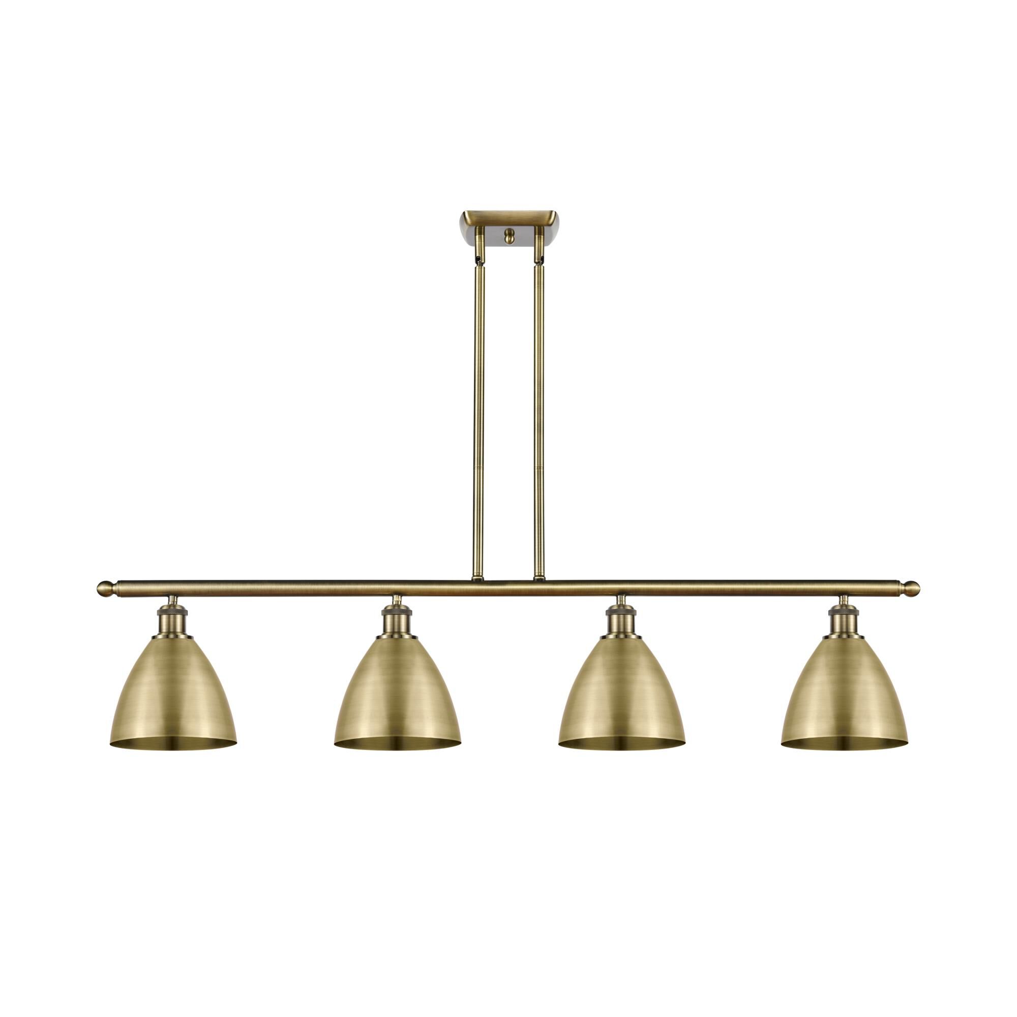 Shown in Antique Brass finish and Antique Brass Ballston Dome shade