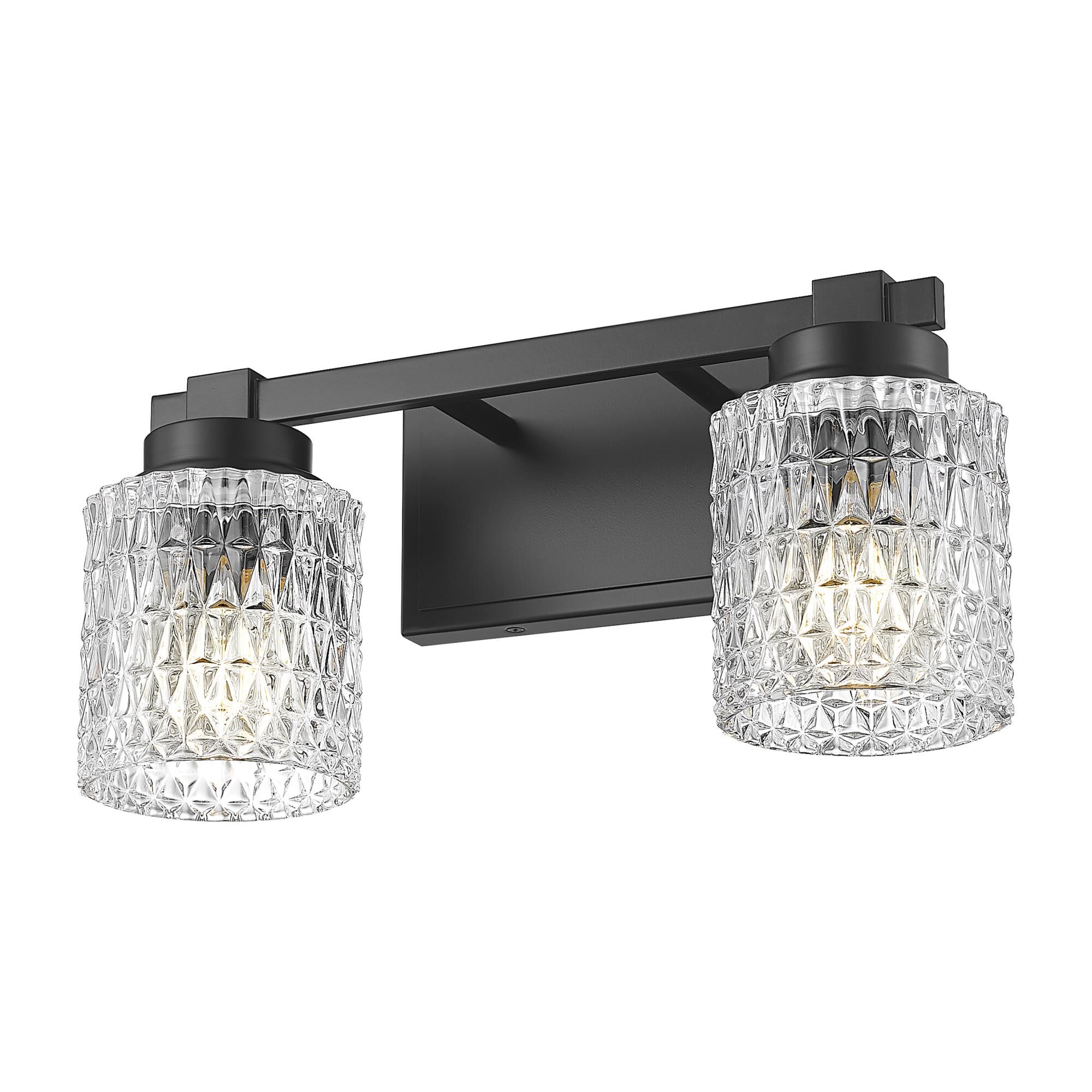 Shown in Matte Black finish and Clear Diamond glass