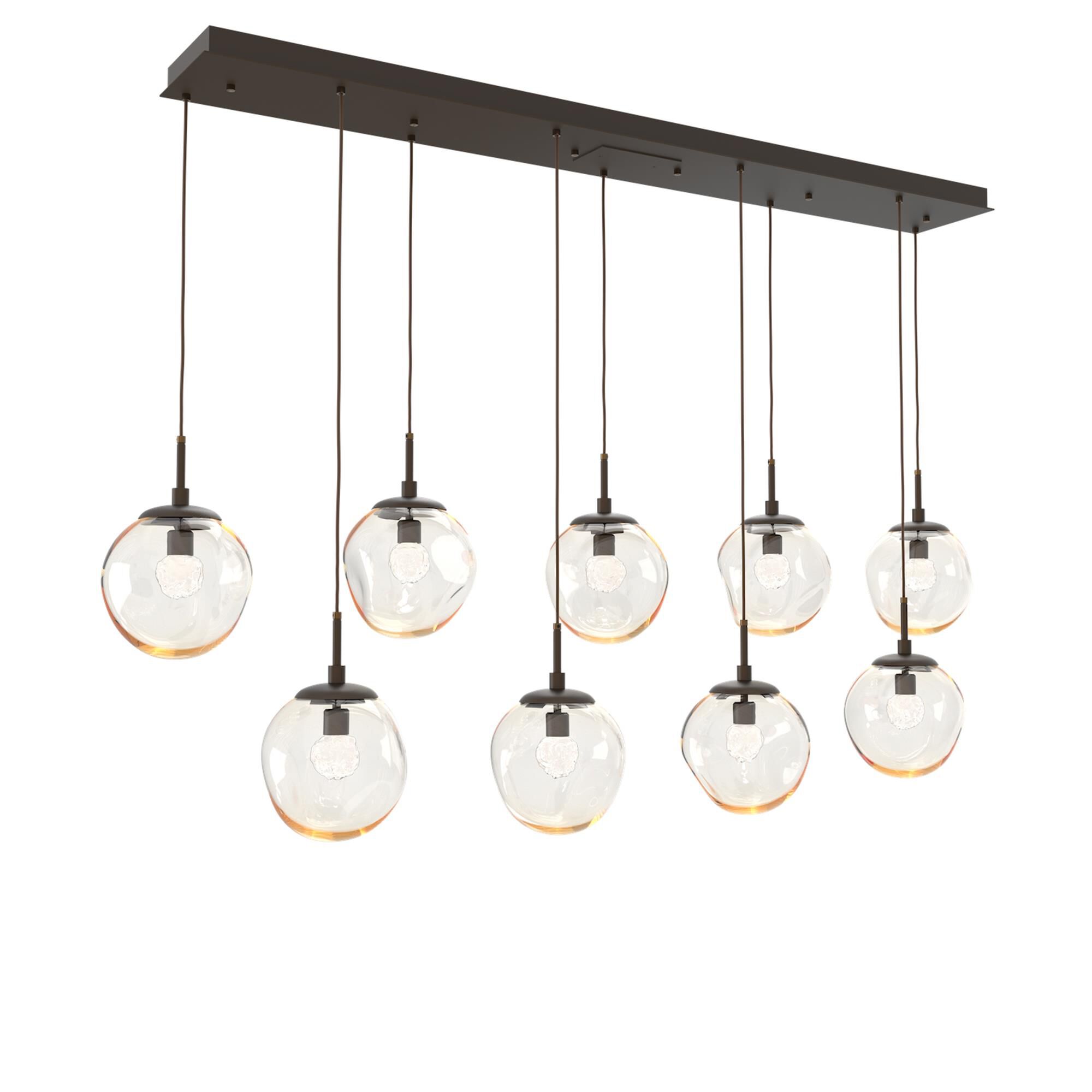 Shown in Flat Bronze finish and Floret Inner Amber Outer glass