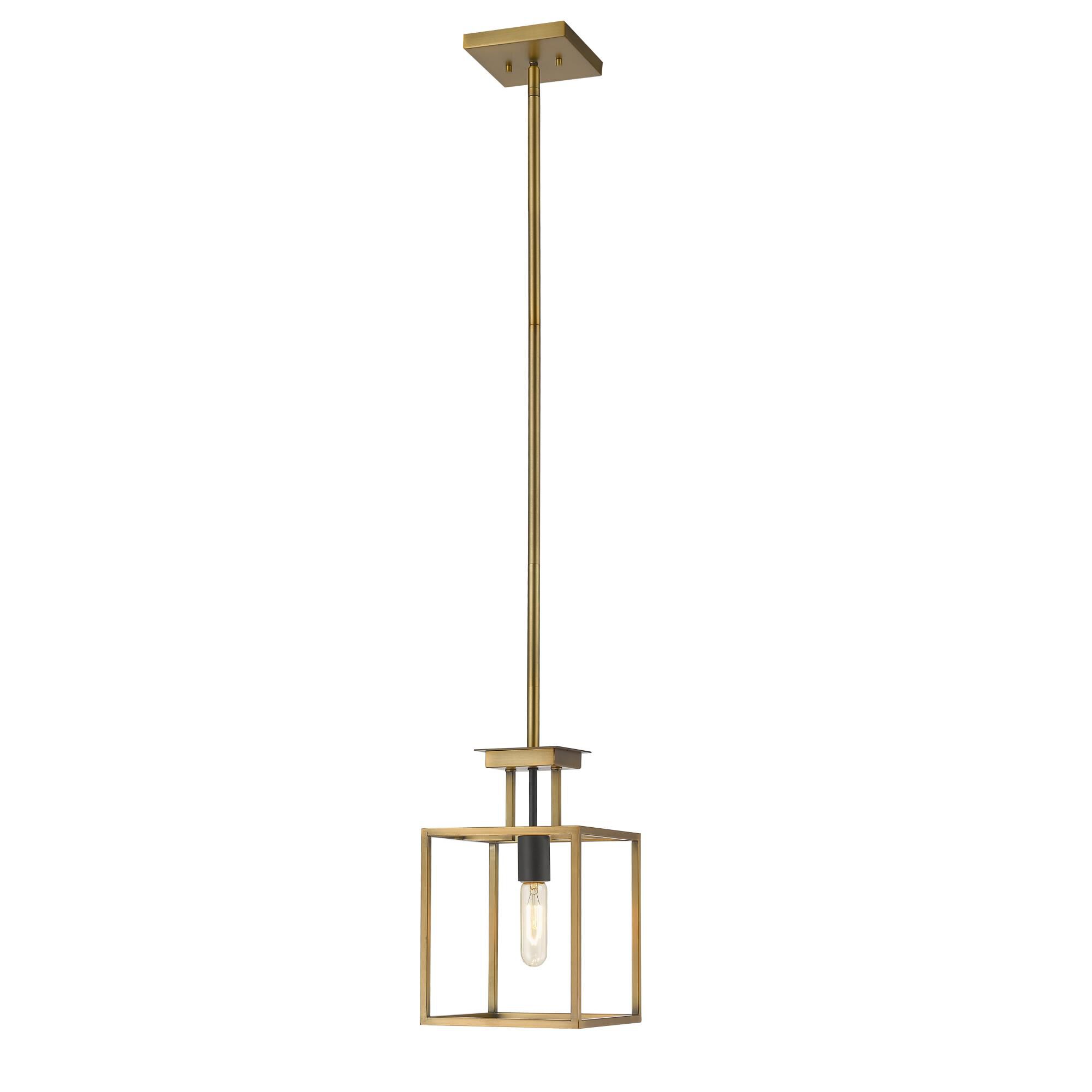 Shown in Olde Brass + Bronze finish and --- glass and --- shade