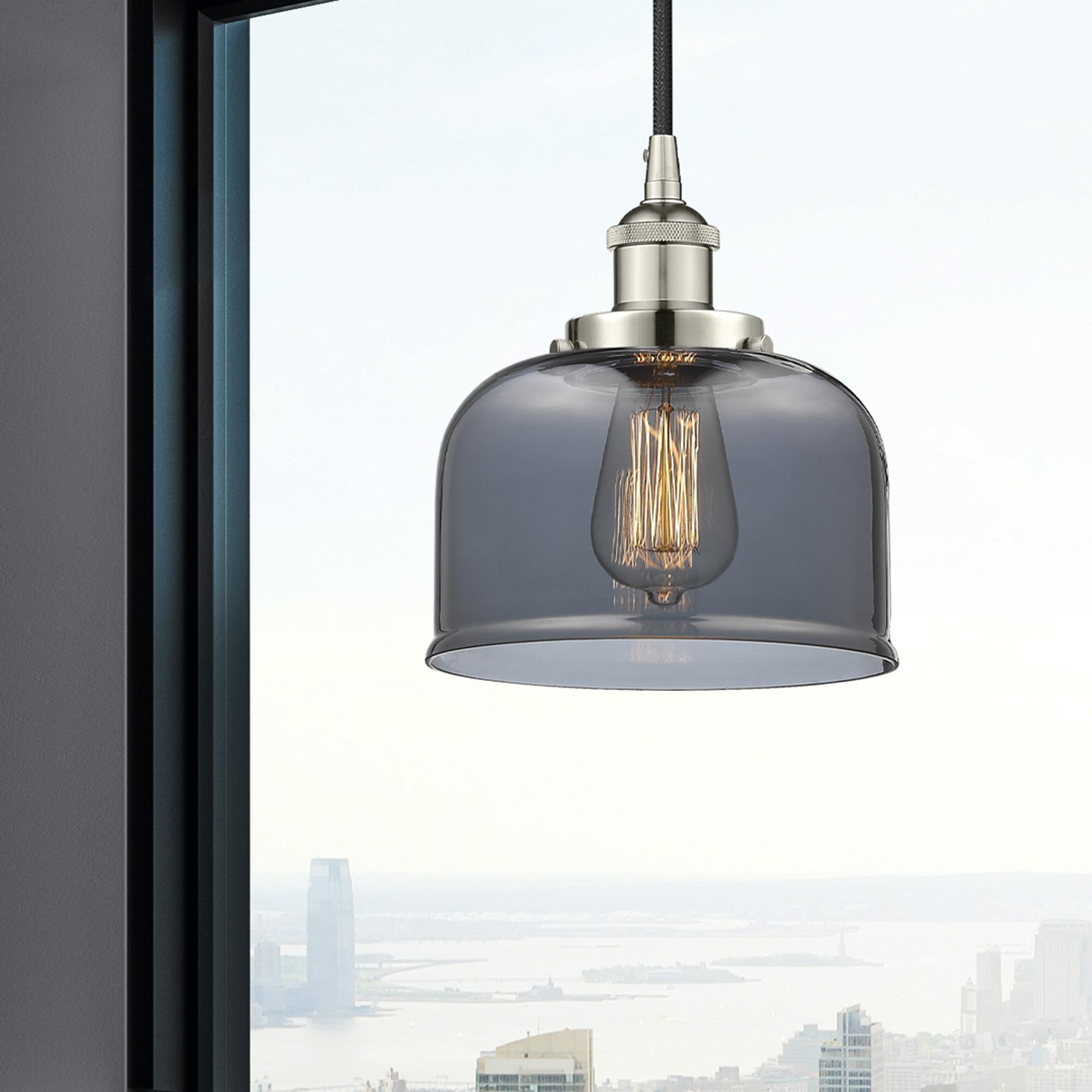 Shown in Polished Nickel finish and Plated Smoke glass