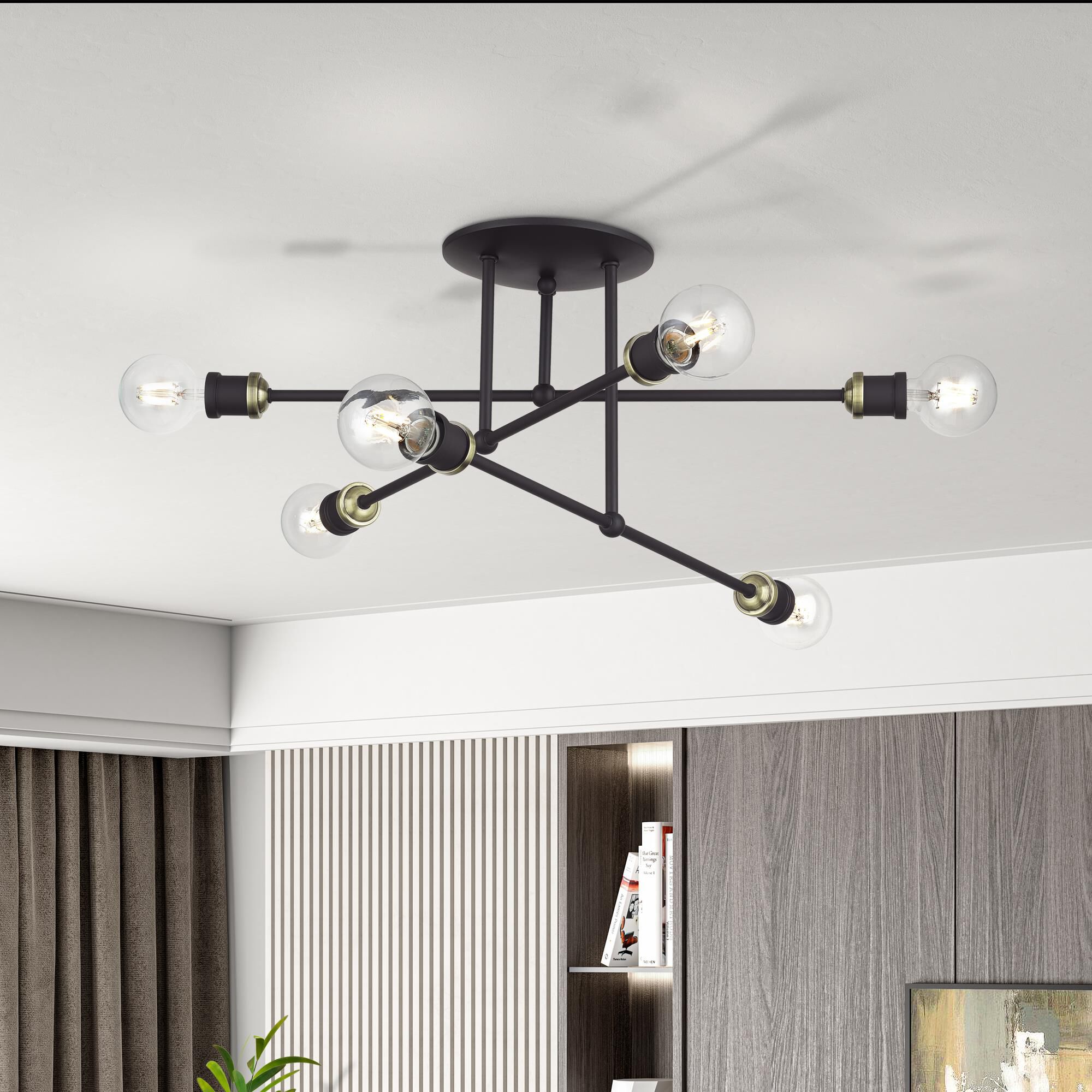 Delacroix 28 Inch Semi Flush Mount by Livex Lighting