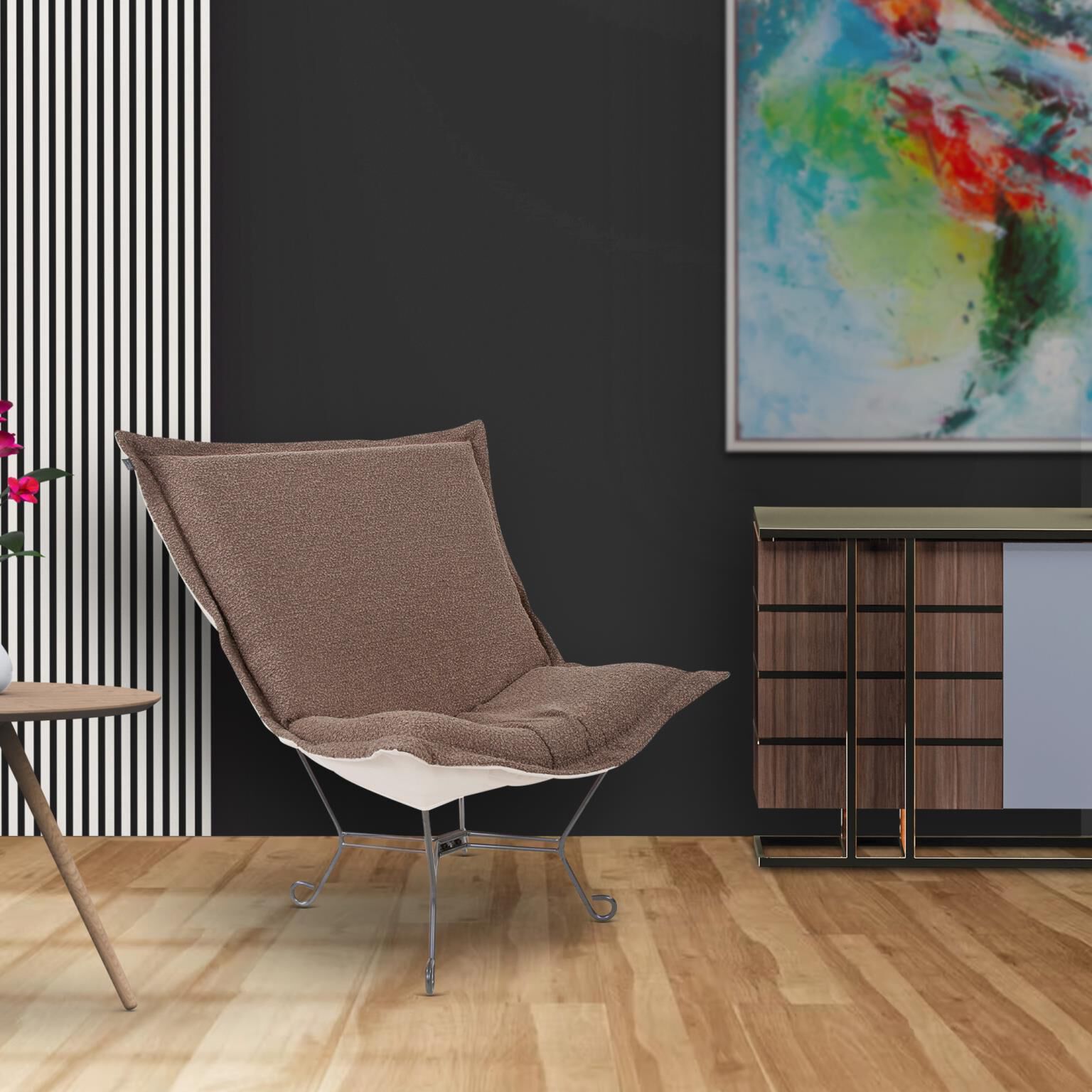 The Barbet Puff Accent Chair by Howard Elliott Collection