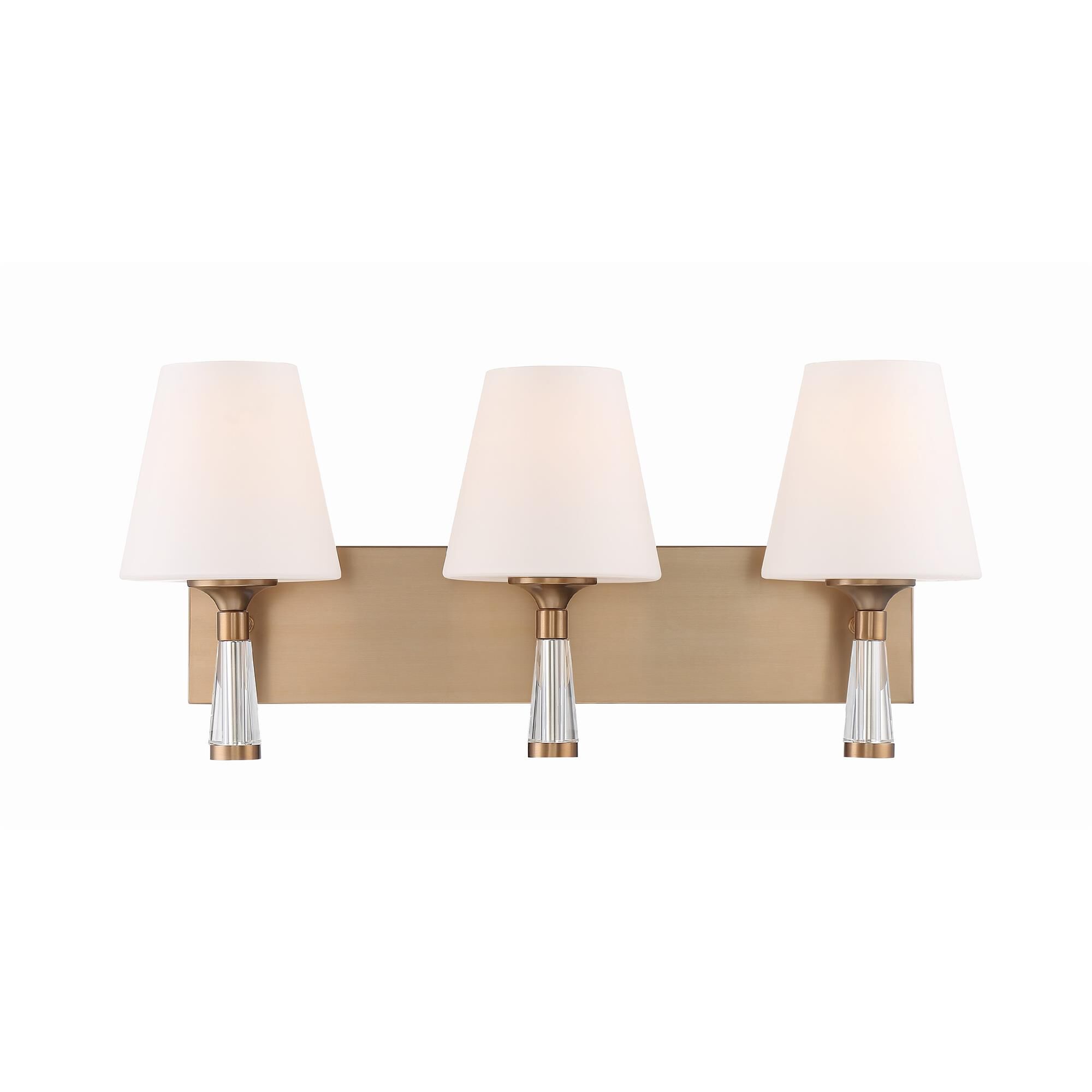 Shown in Vibrant Gold finish and Glass shade