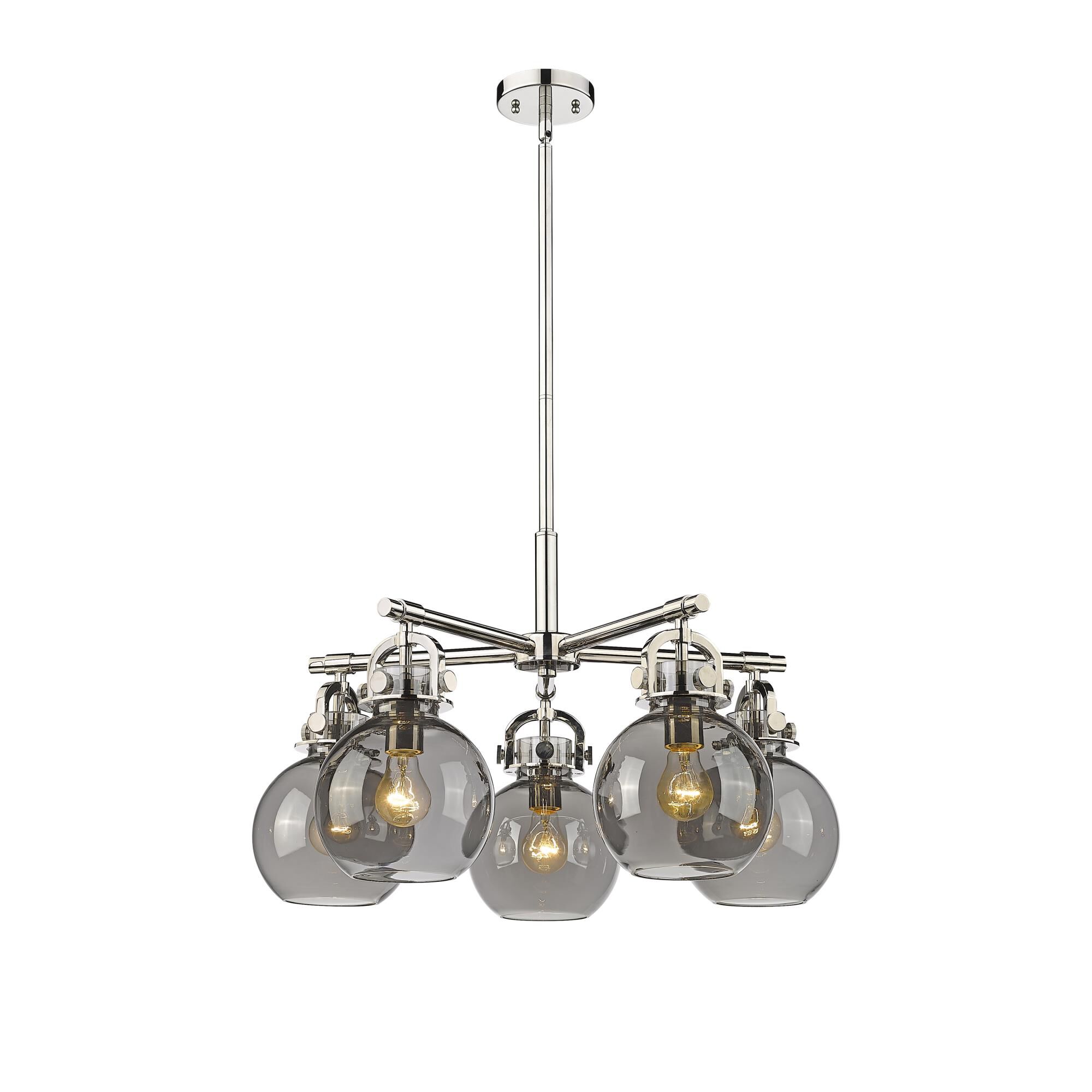 Shown in Polished Nickel finish and Plated Smoke glass