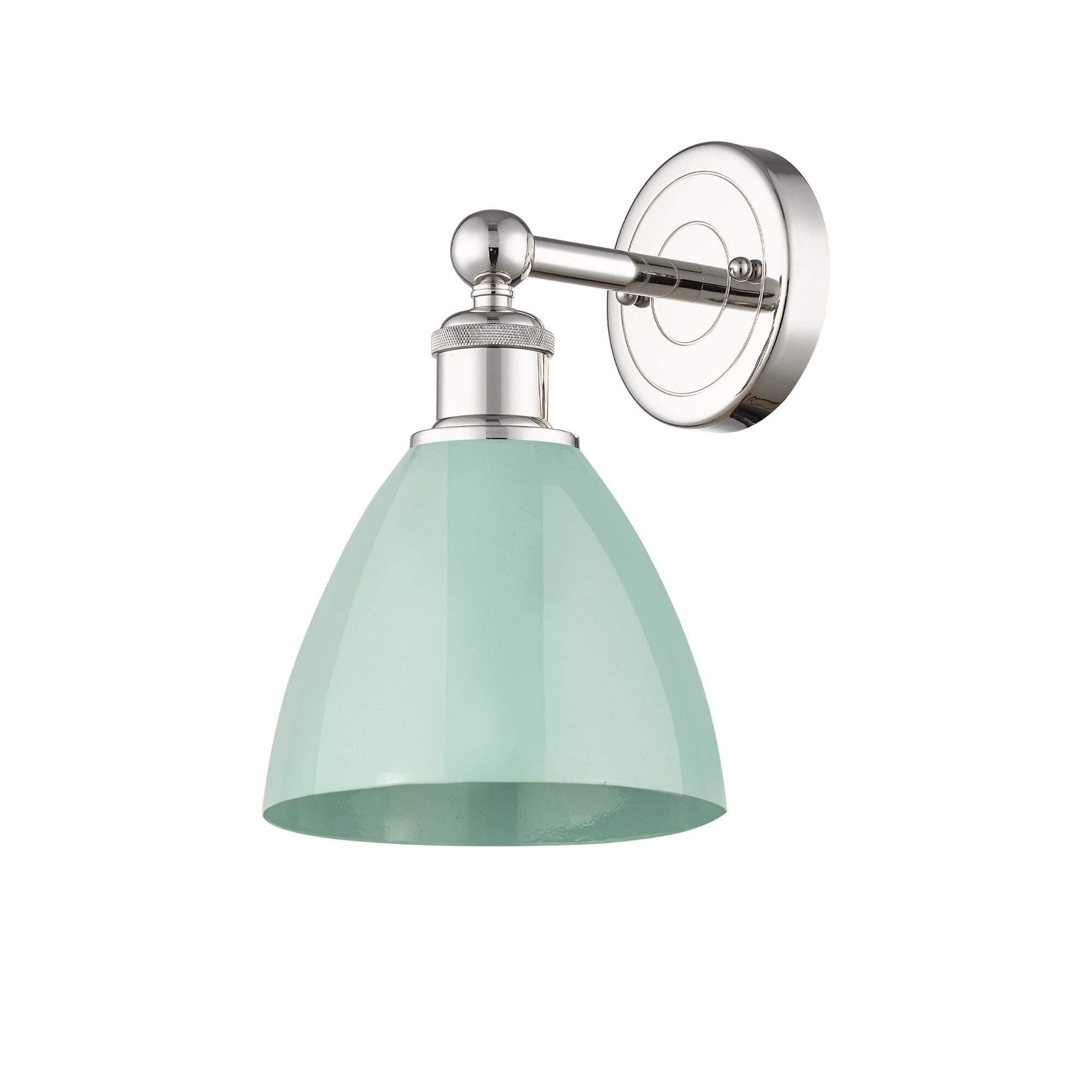 Shown in Polished Nickel finish and Seafoam shade