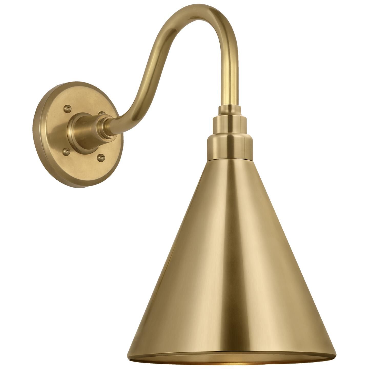 Shown in Hand-Rubbed Antique Brass finish and Hand-Rubbed Antique Brass Conical Savannah shade