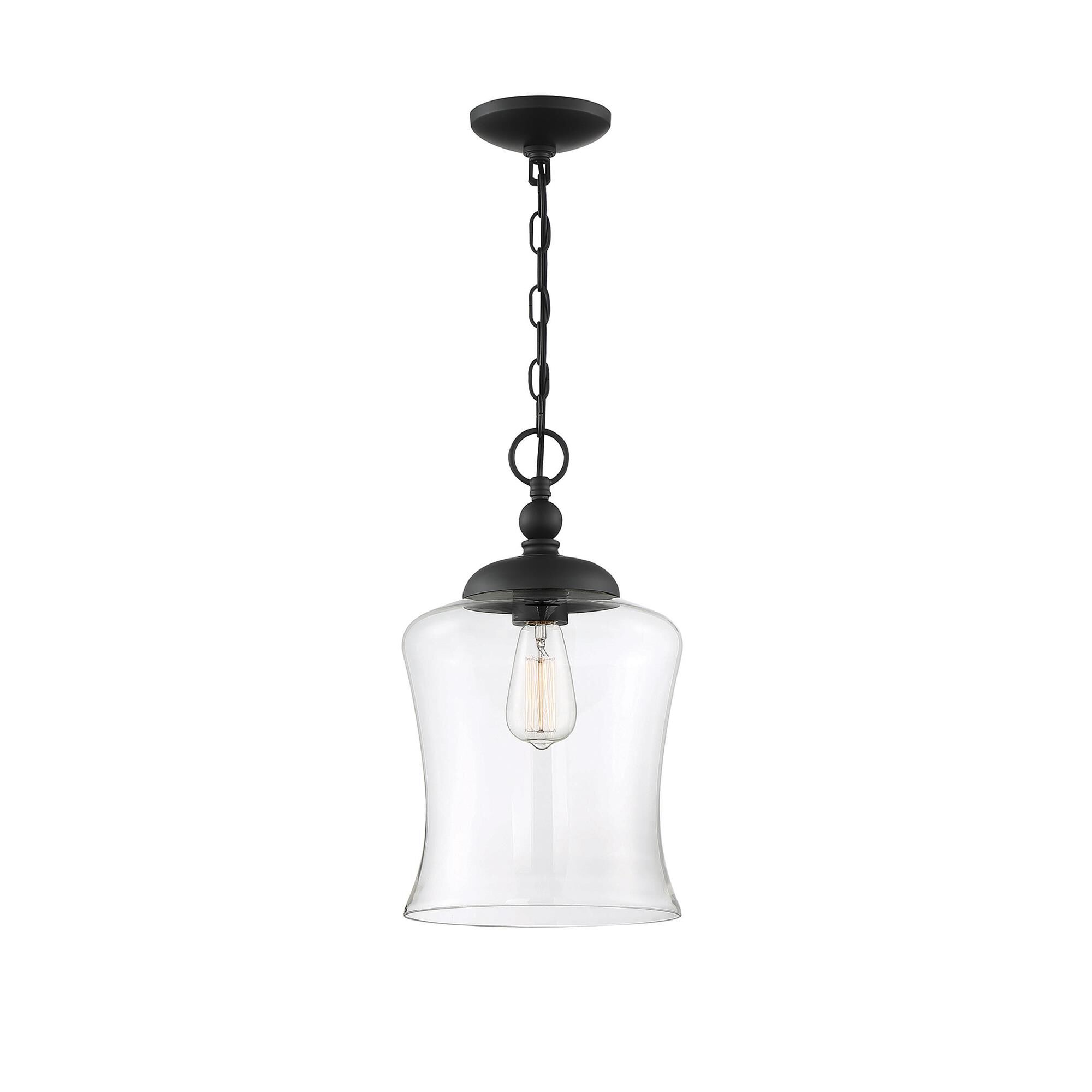 Shown in Matte Black finish and Clear glass