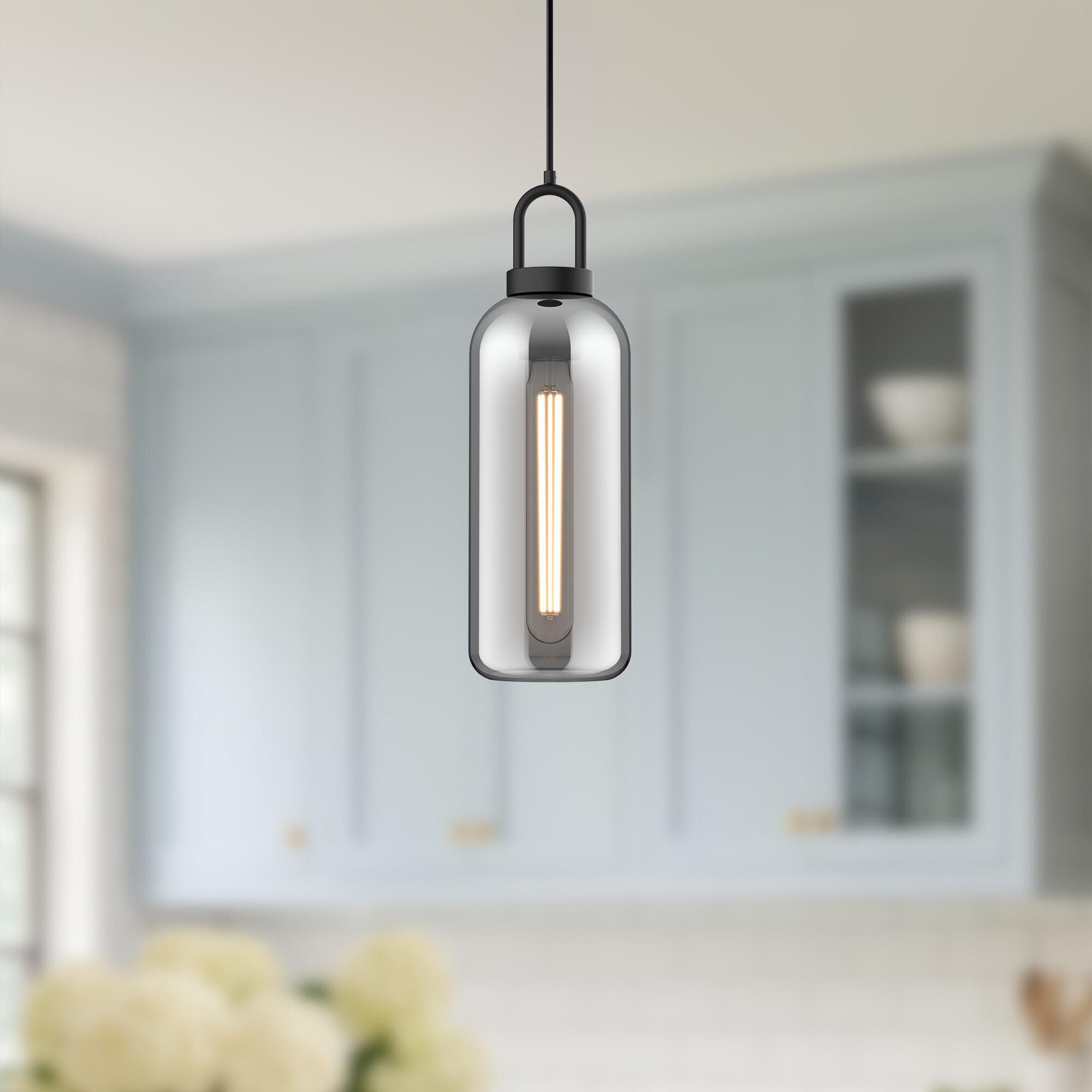 Shown in Matte Black finish and Smoked Solid glass