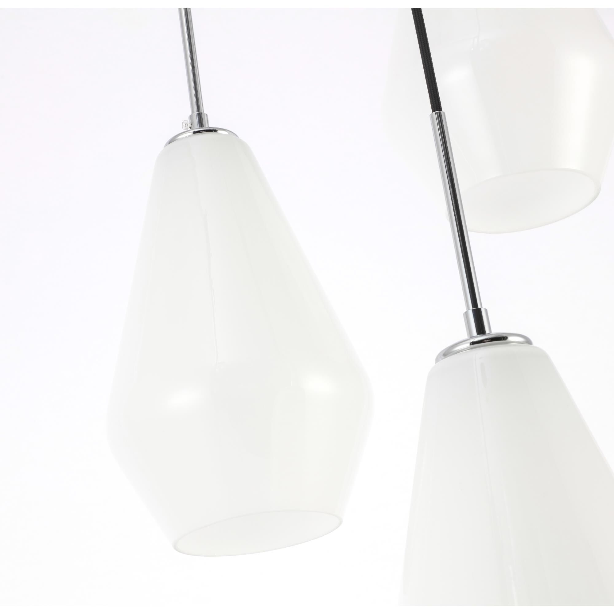 Shown in Chrome finish and Frosted White  glass