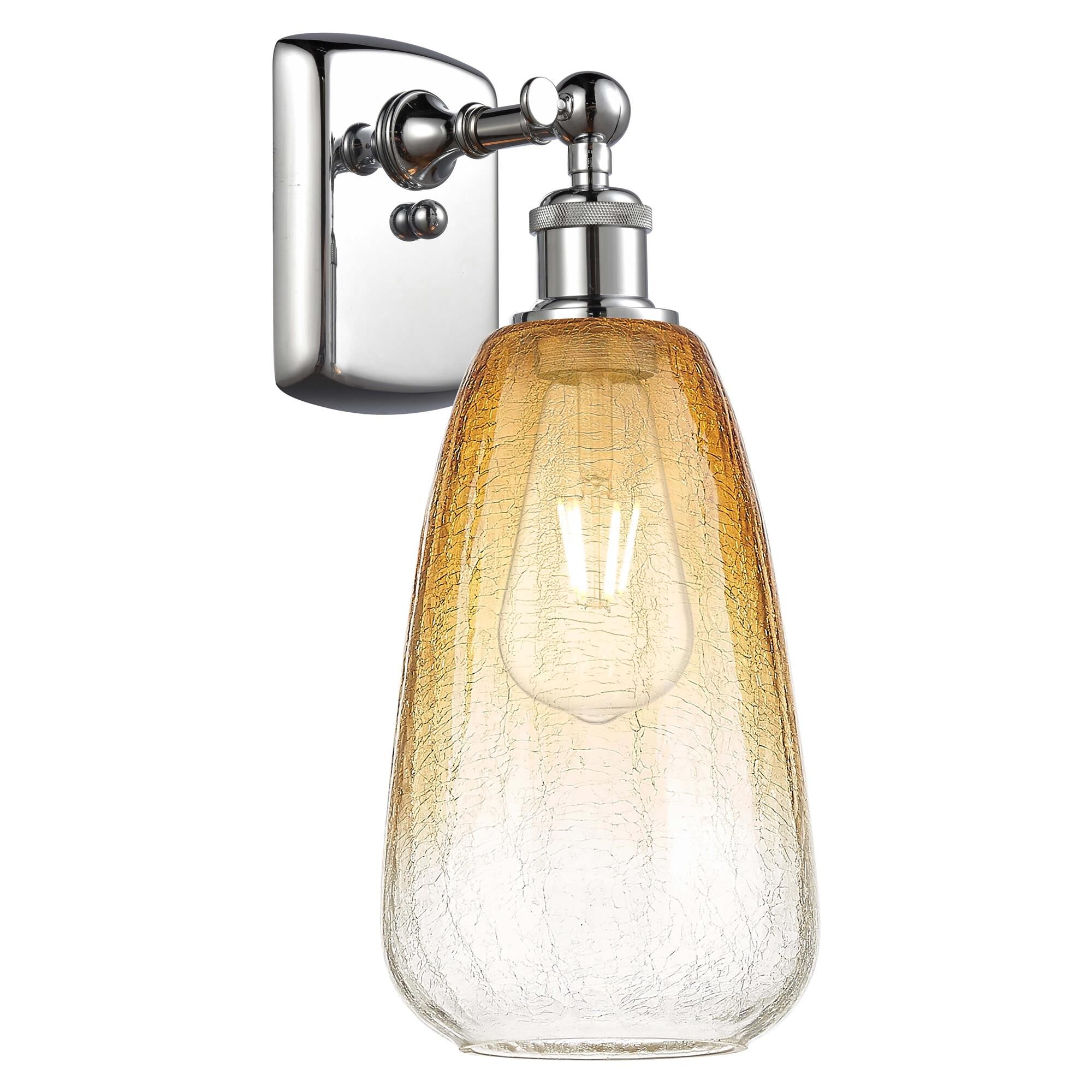 Shown in Polished Chrome finish and Amber glass