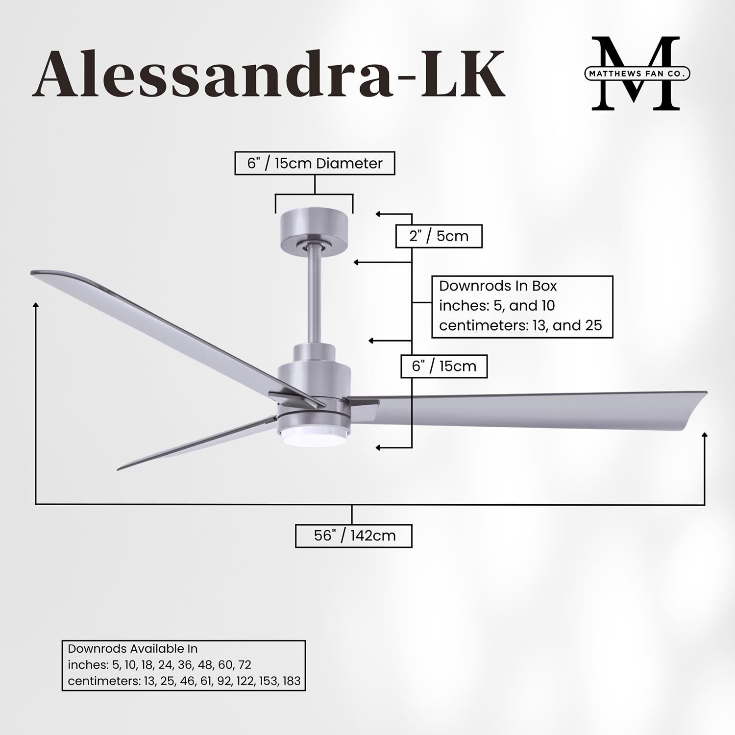 Alessandra 56 Inch Ceiling Fan by Matthews Fan Company
