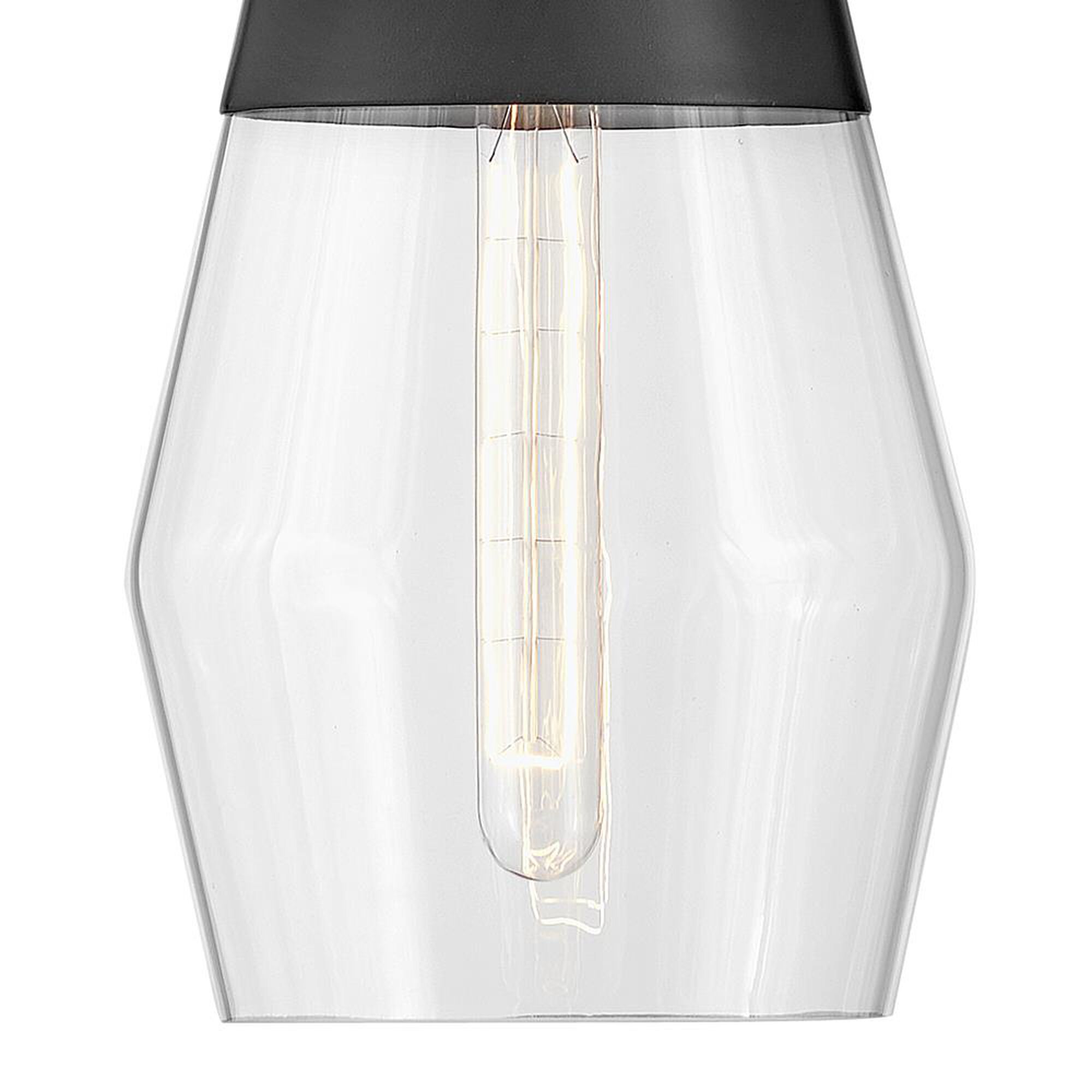 Shown in Black finish and Clear glass