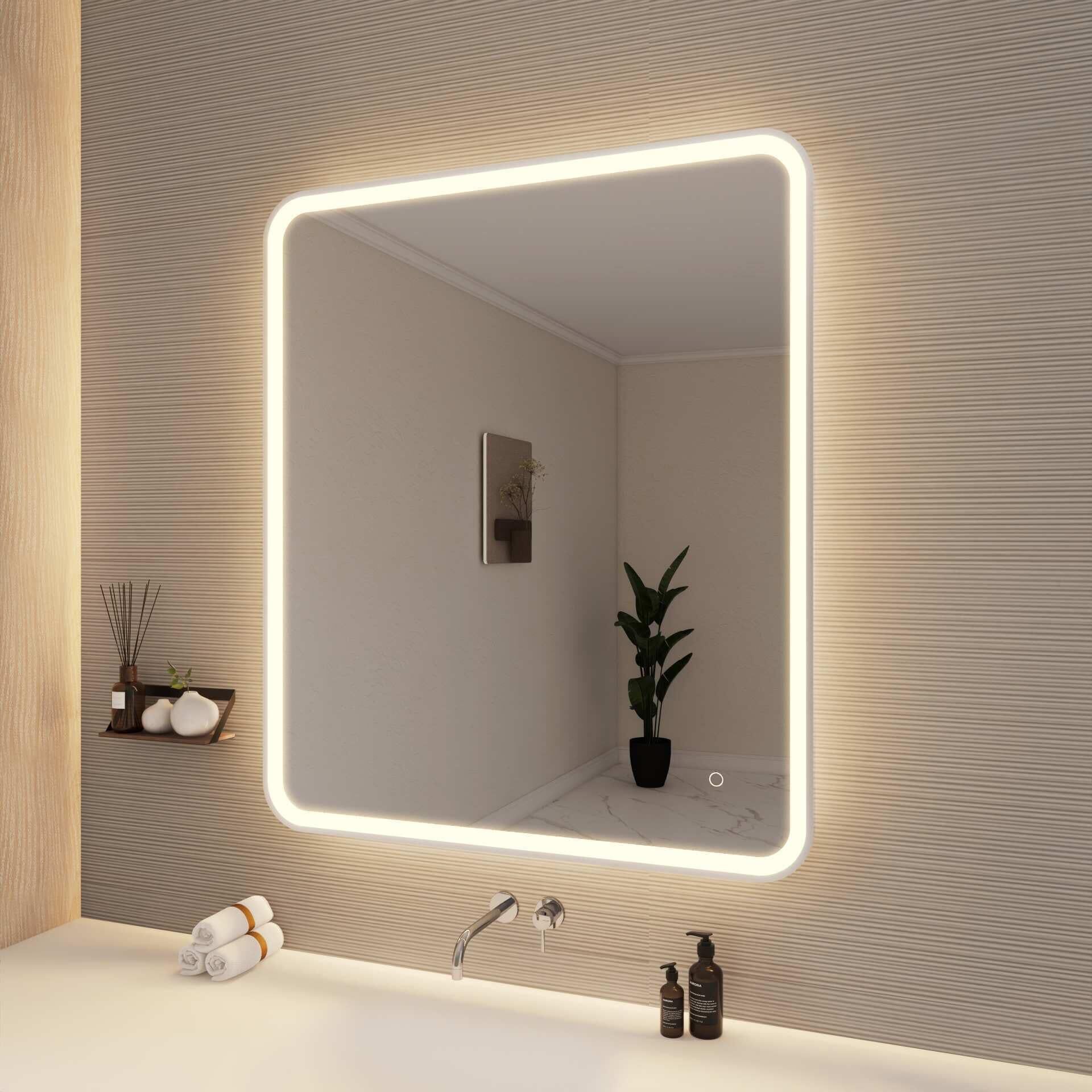 Harmoni 42 Inch Round LED Lighted Mirror by Elegant Decor