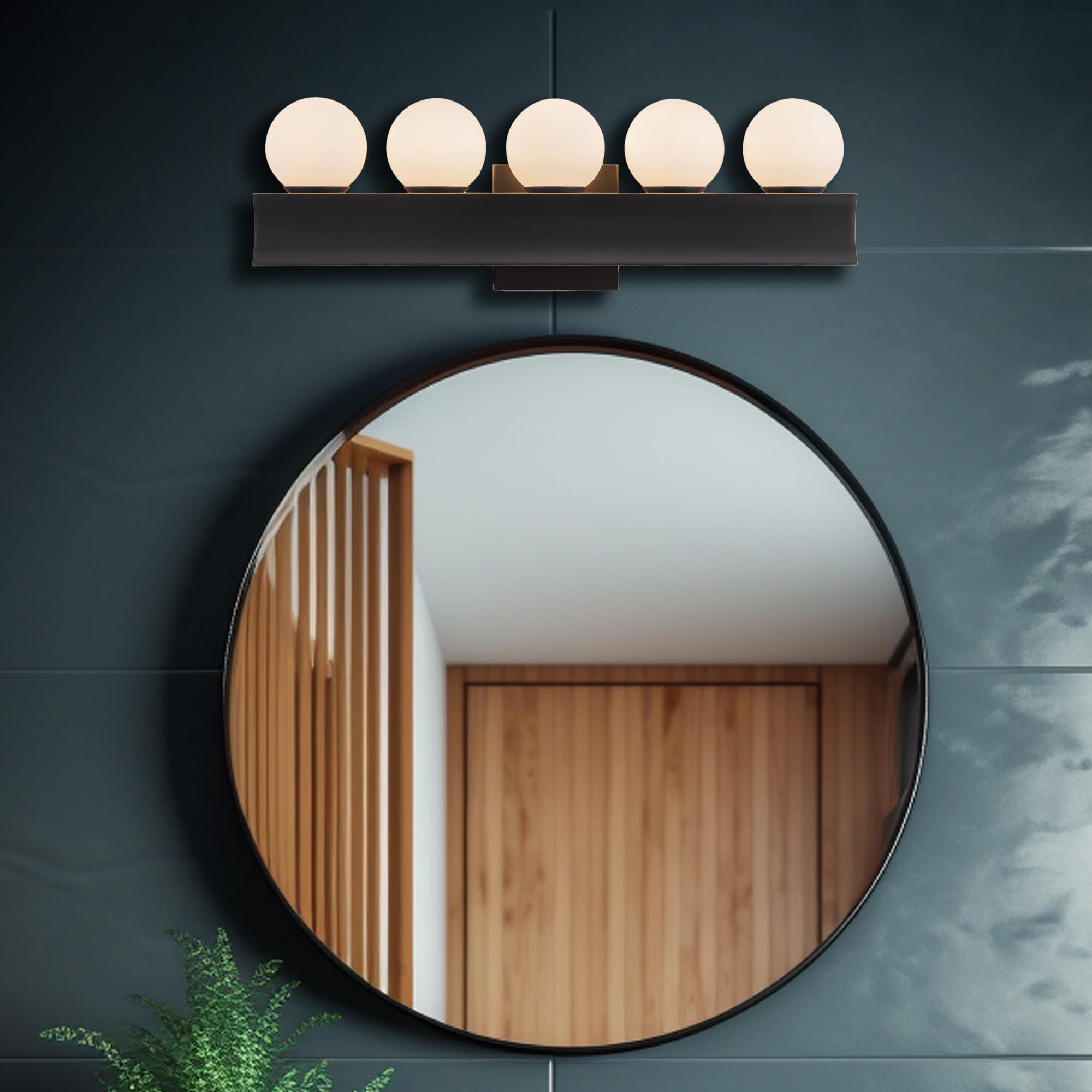 Shown in Urban Bronze finish and Opal glass