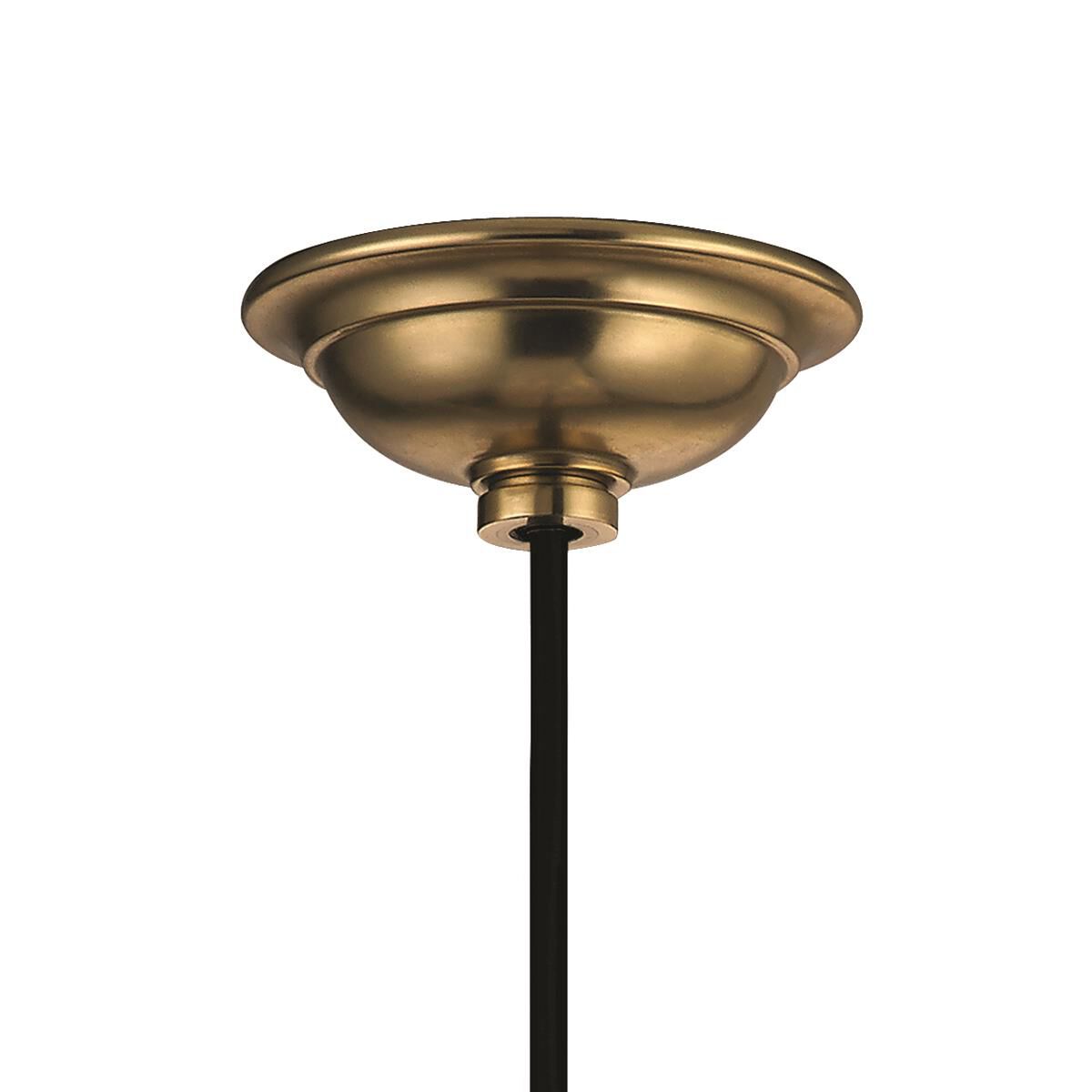 Shown in Aged Brass finish and Clear glass