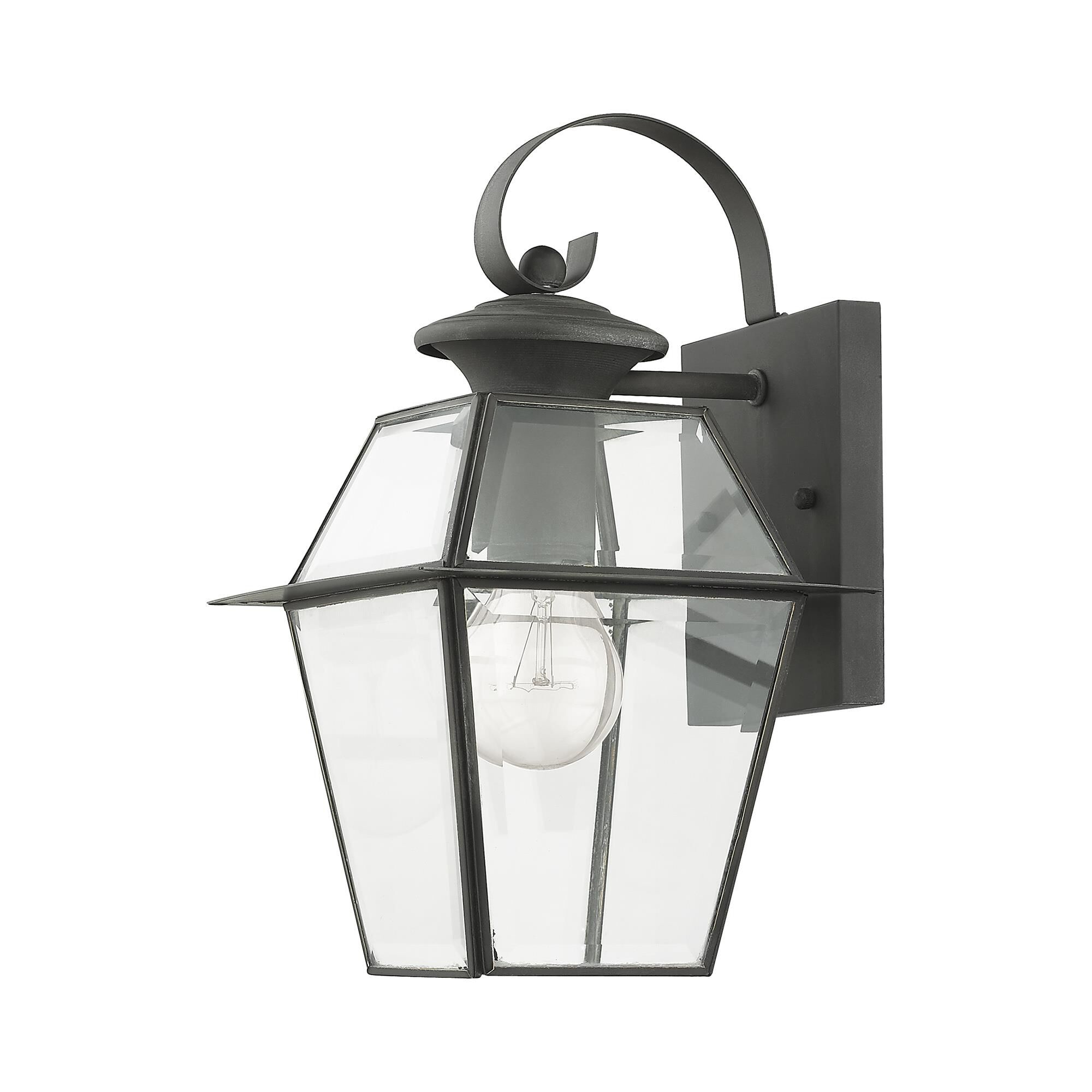 Shown in Charcoal finish and Clear Beveled glass