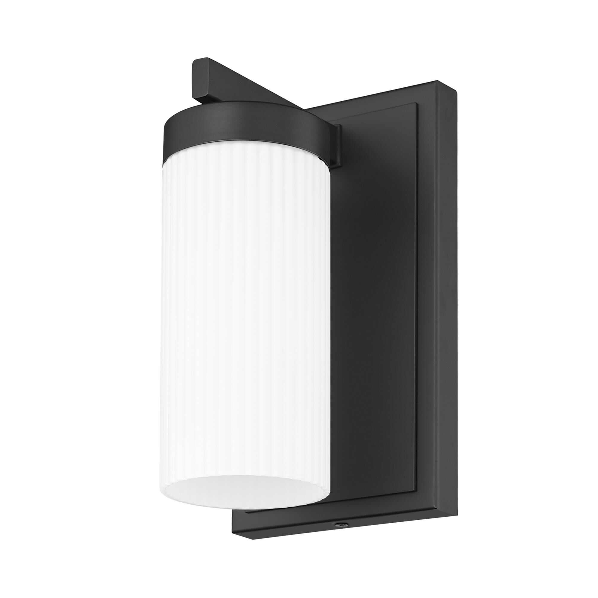 Shown in Matte Black finish and White glass and White shade