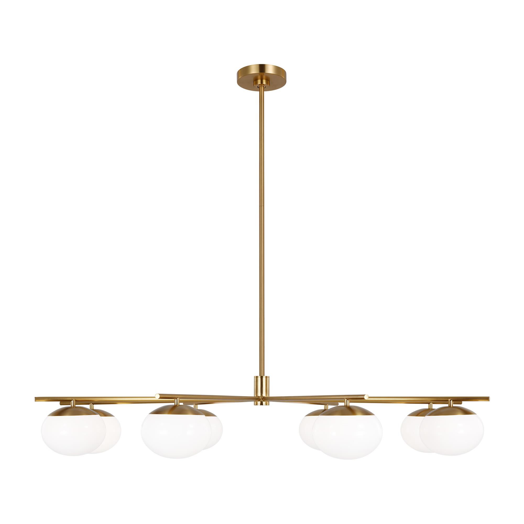 Shown in Burnished Brass finish and Milk White Glass s shade