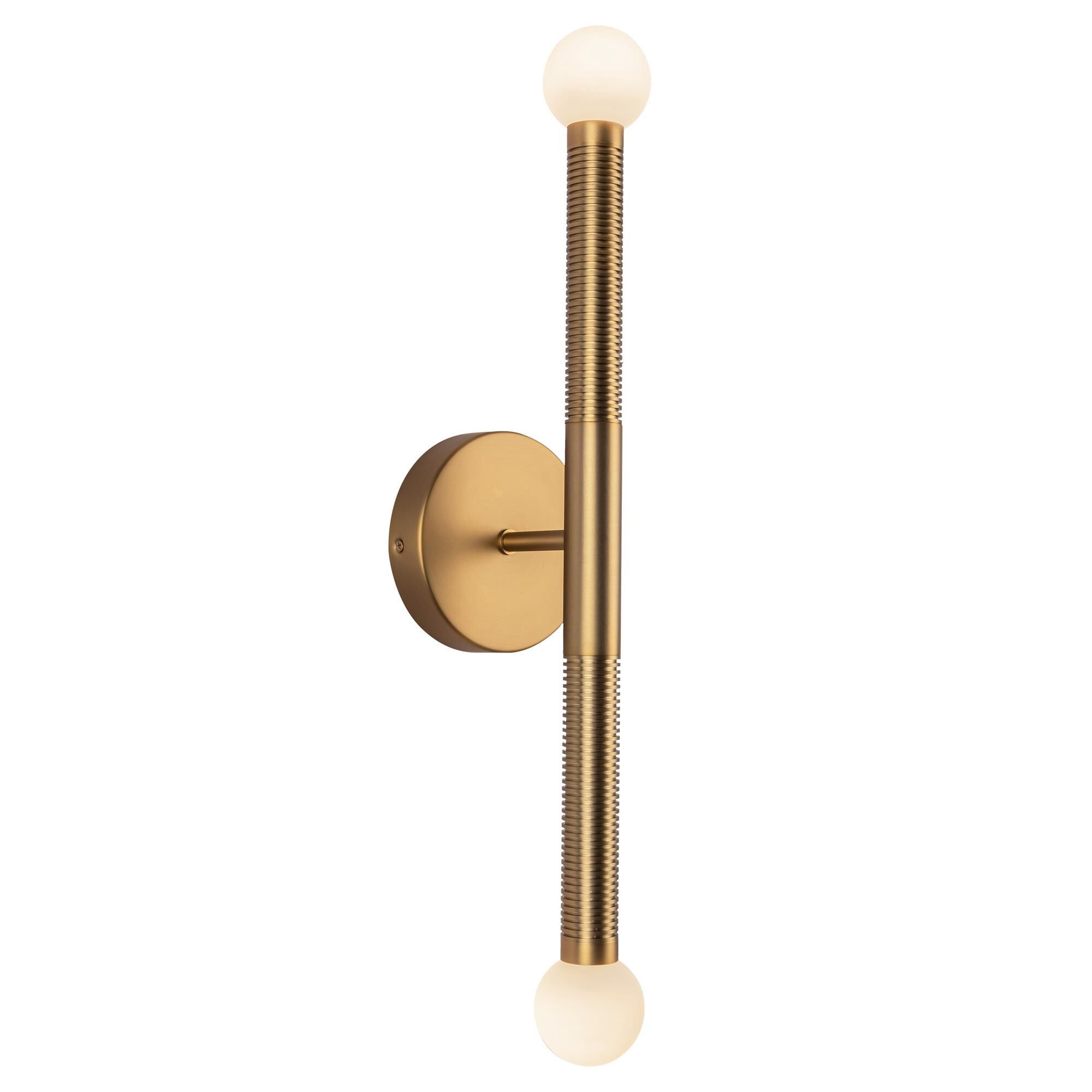 Shown in Brushed Gold finish and Opal glass