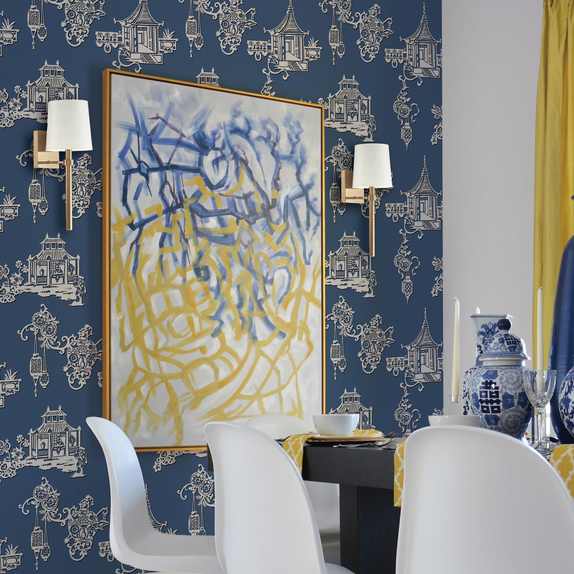 Shown in Aged Brass finish and White Silk shade