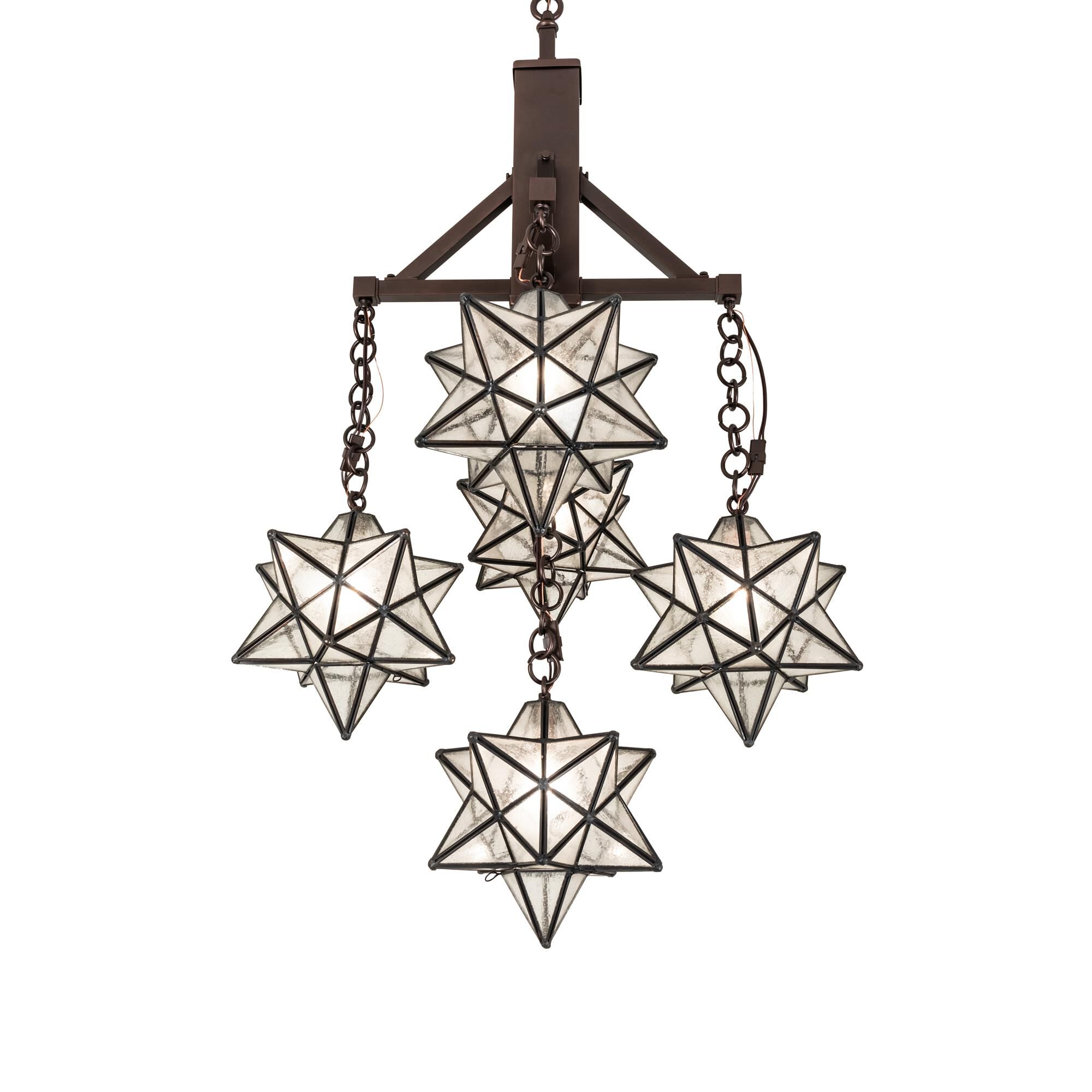Moravian Star 26 Inch 5 Light Chandelier by Meyda Lighting
