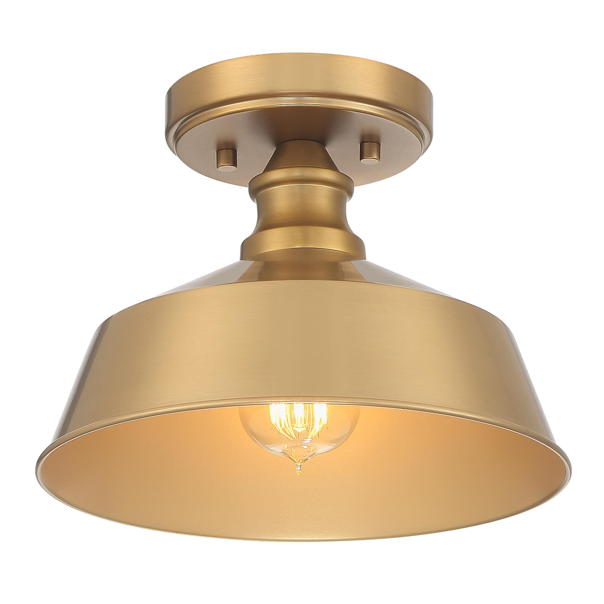 Shown in Natural Brass finish and Metal shade