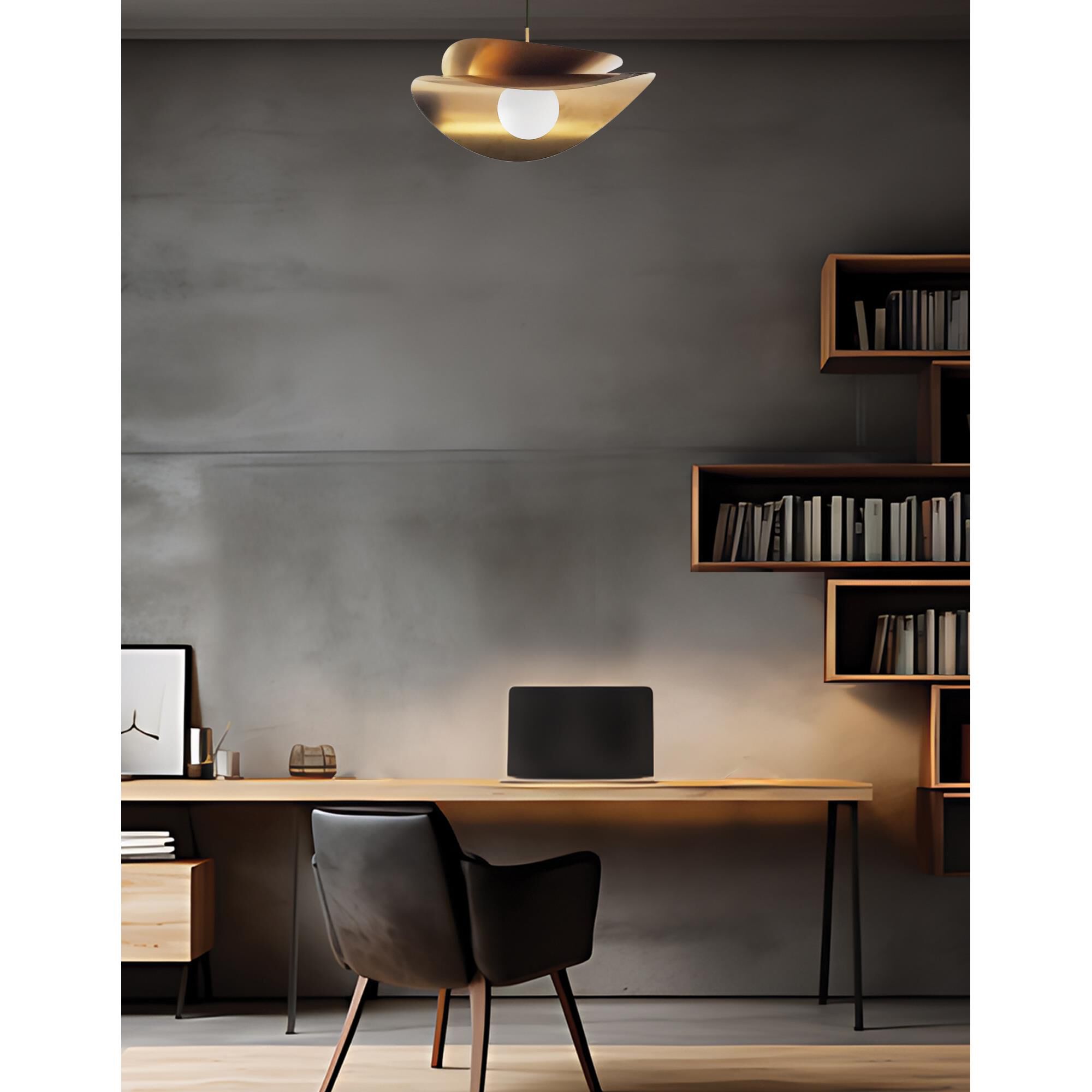 Shown in Aged Brass finish and Aged Brass shade