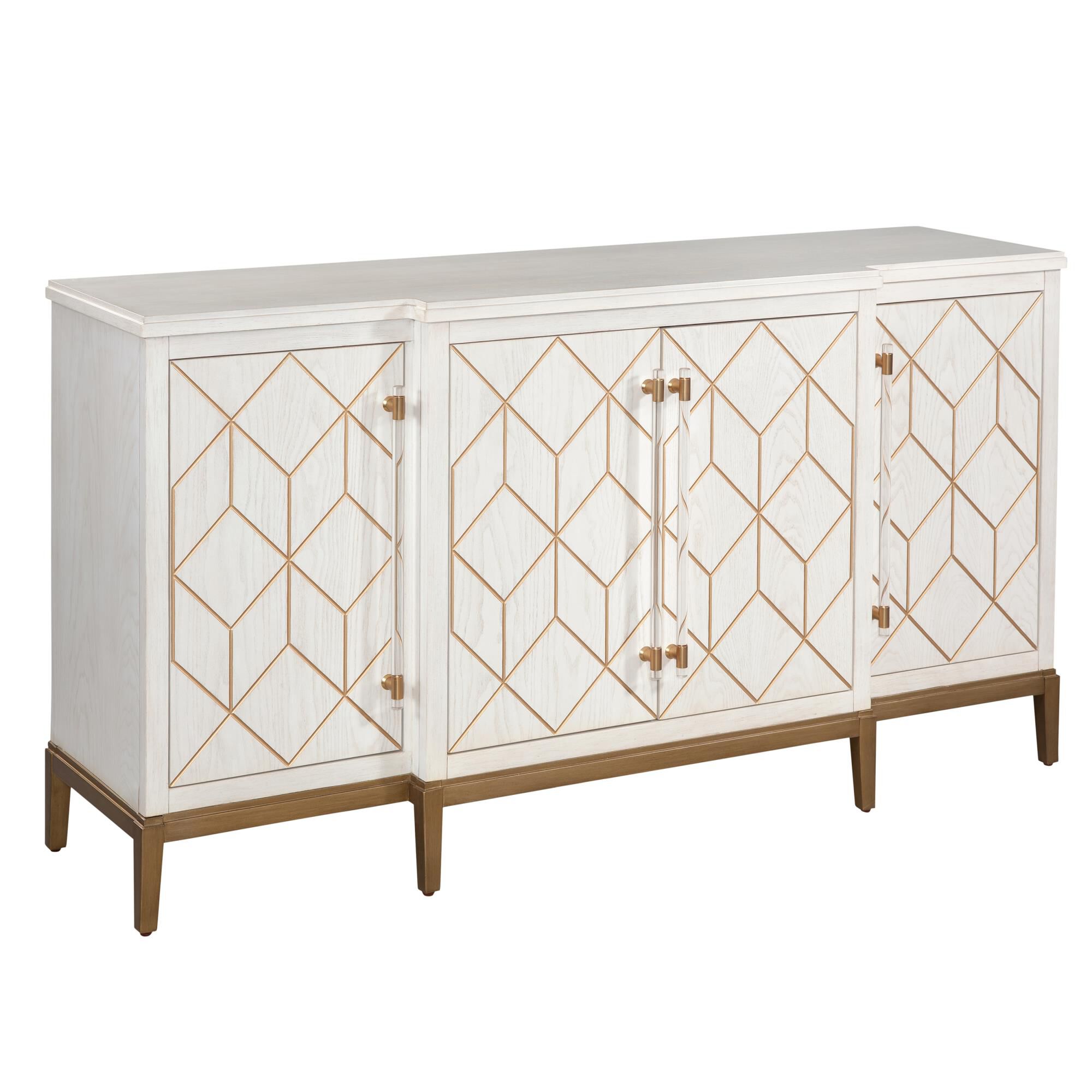 Shown in White and Brass finish