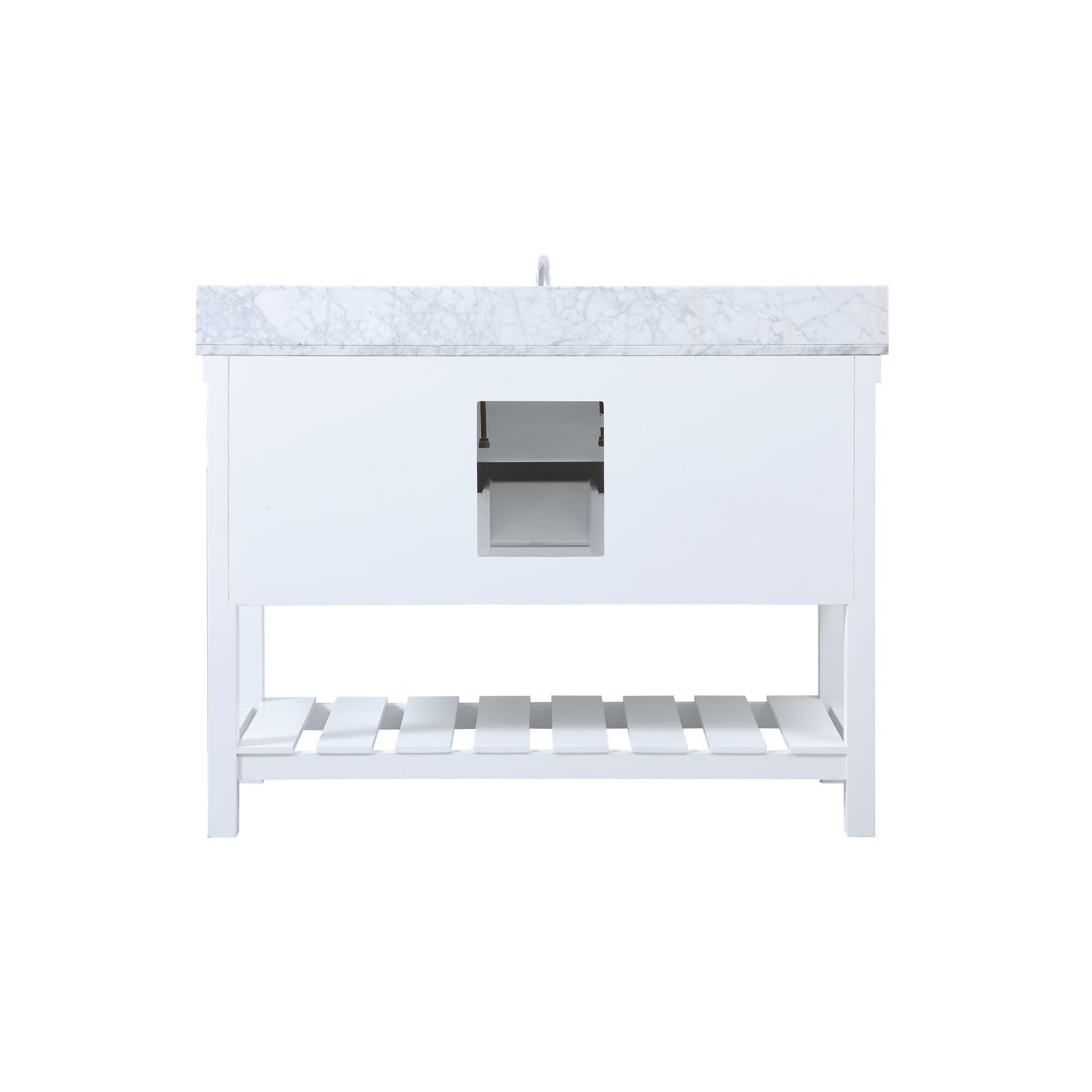 Shown in White finish and With Backsplash accent