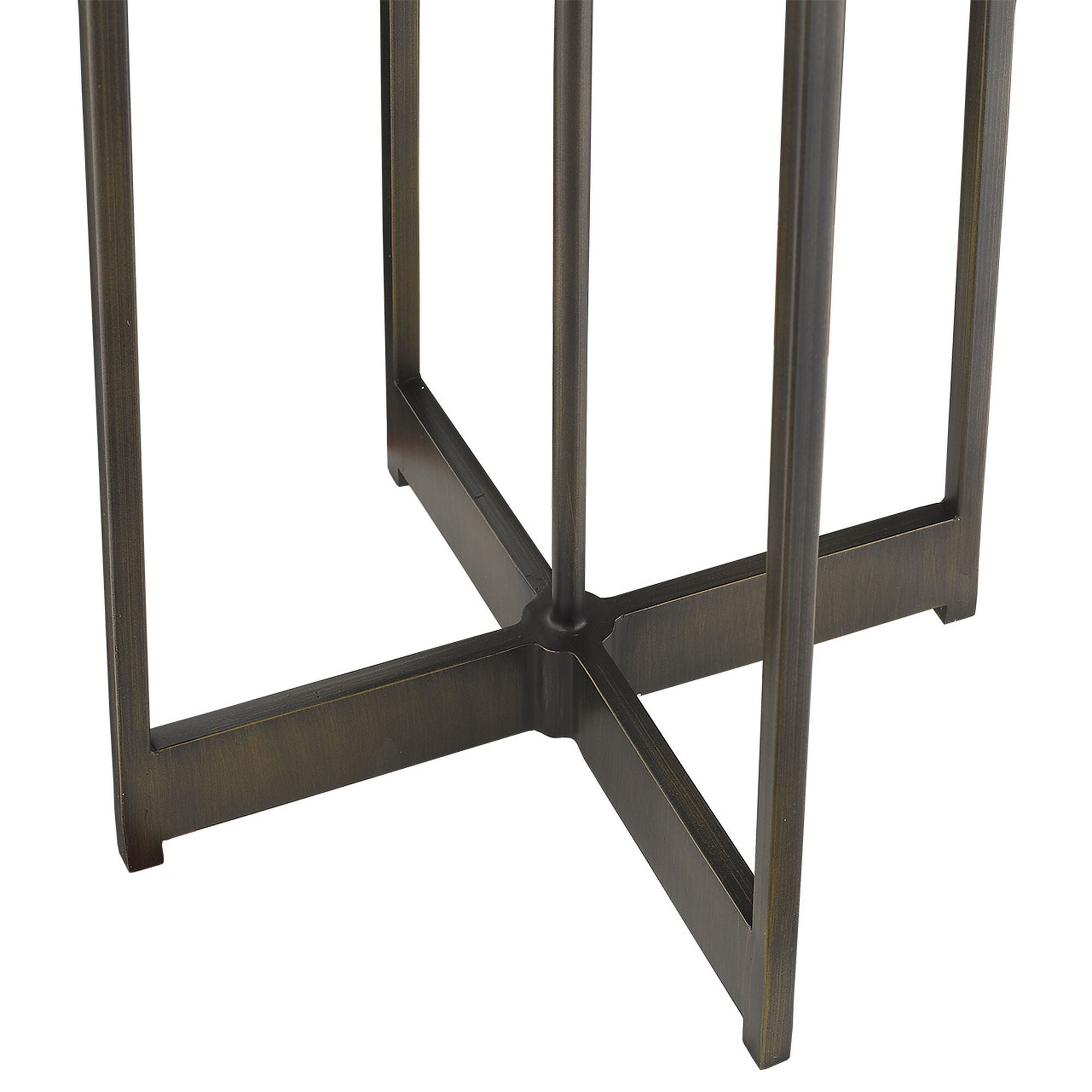 Shown in Oil-Rubbed Bronze finish and White glass and White Hardback Fabric Drum shade