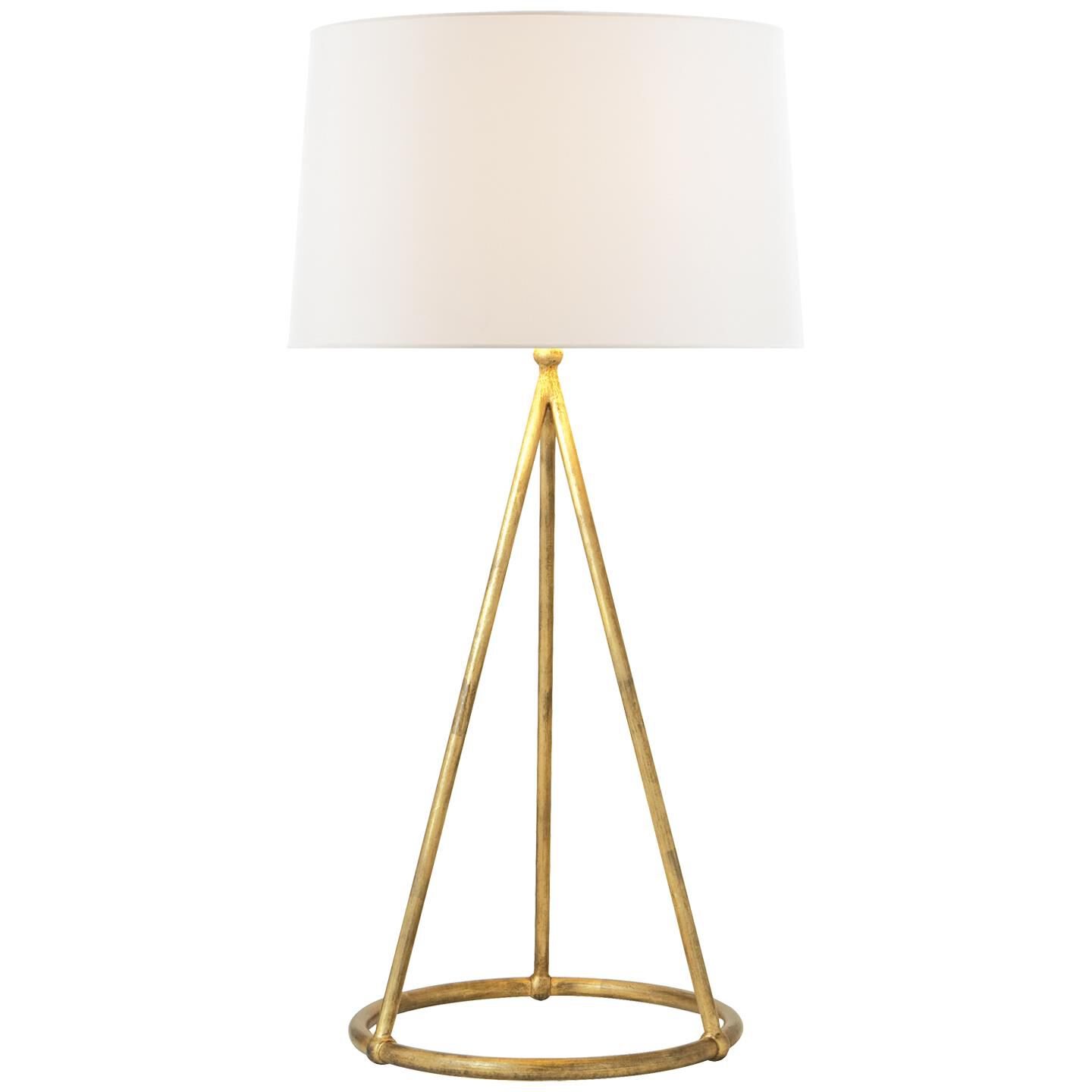 Shown in Gilded Iron finish and Linen shade